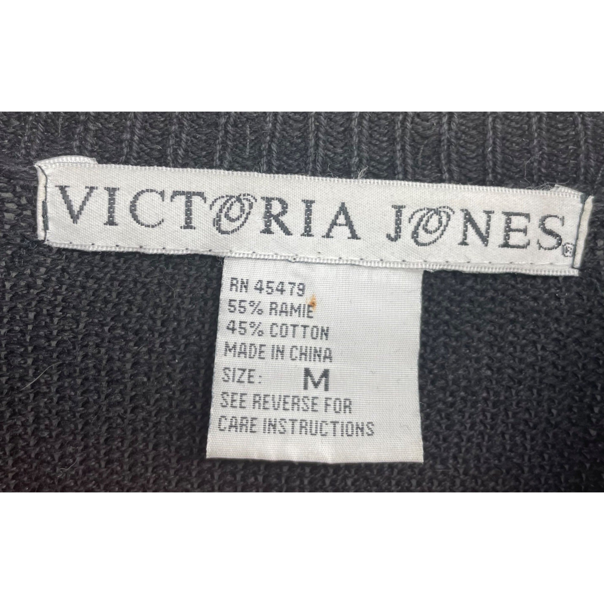 Victoria Jones Women's Size Medium Sweater W/ Gold & Silver Beaded Motif