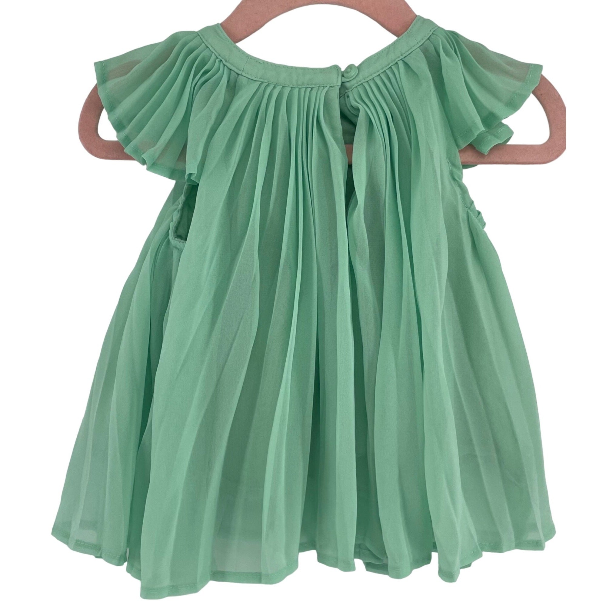 GAP Baby Girl's Size 6-12 Months Mint/Seafoam Green Pleated Dress