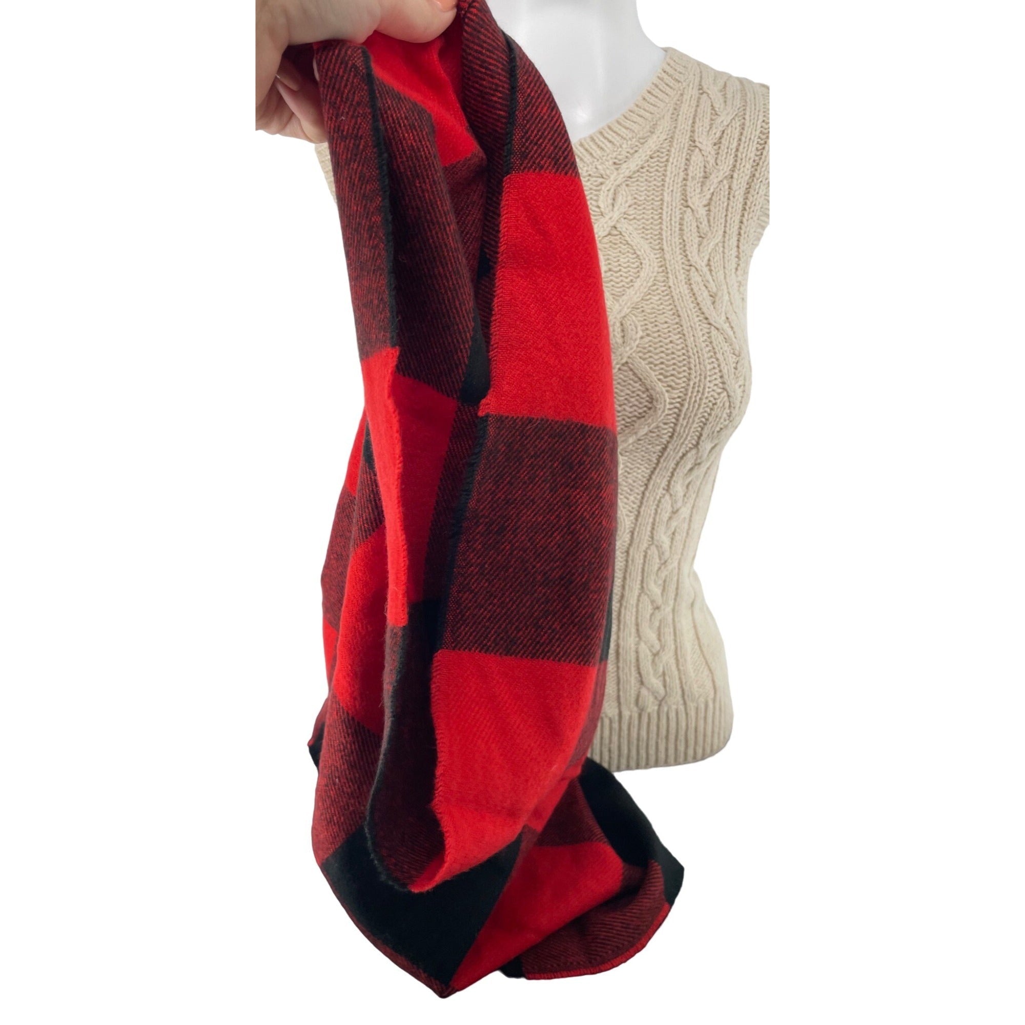 Old Navy Women's Red & Black Plaid Infinity Loop Snood Scarf