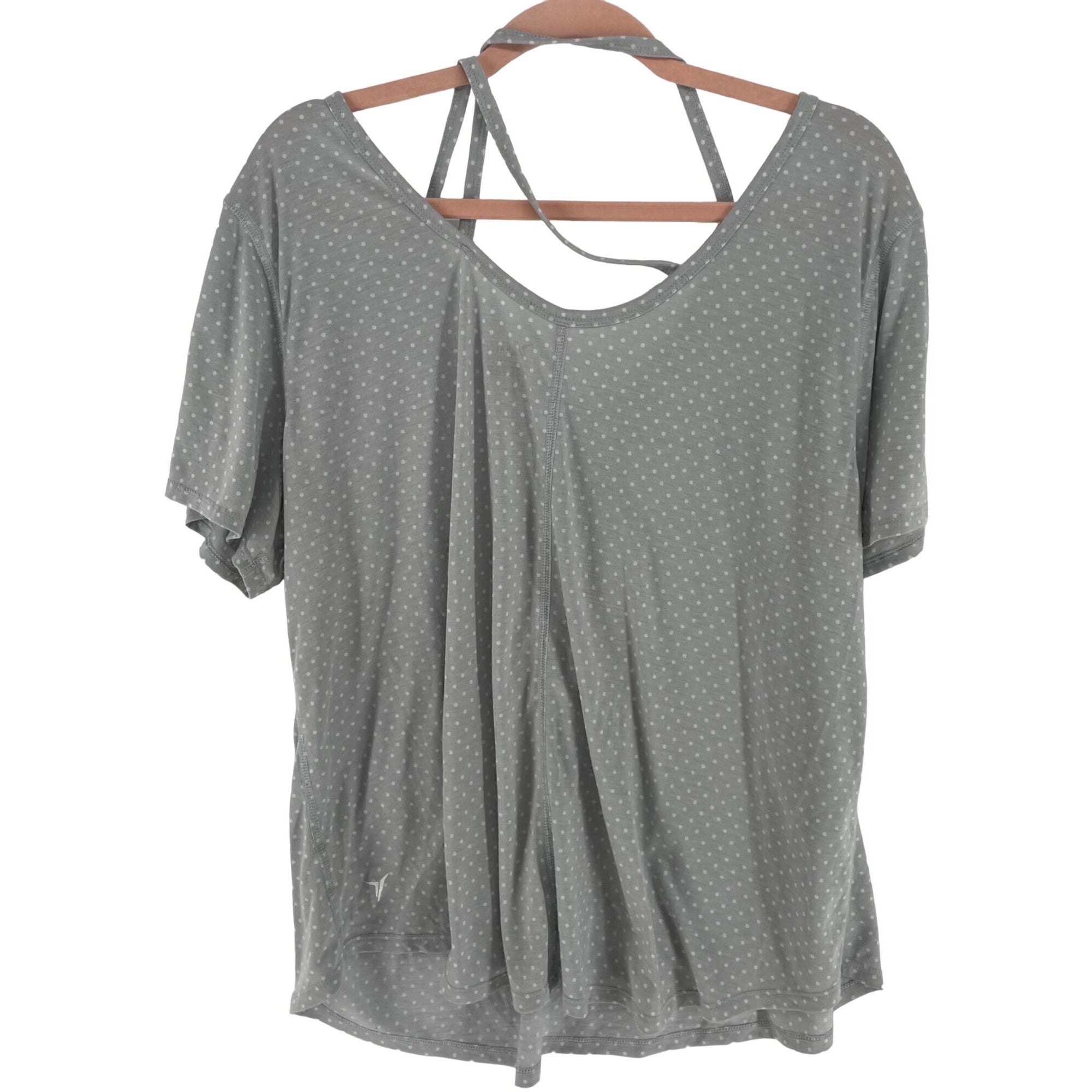 Old Navy Women's Size XXL Grey/White Go-Dry Polka Dot Top