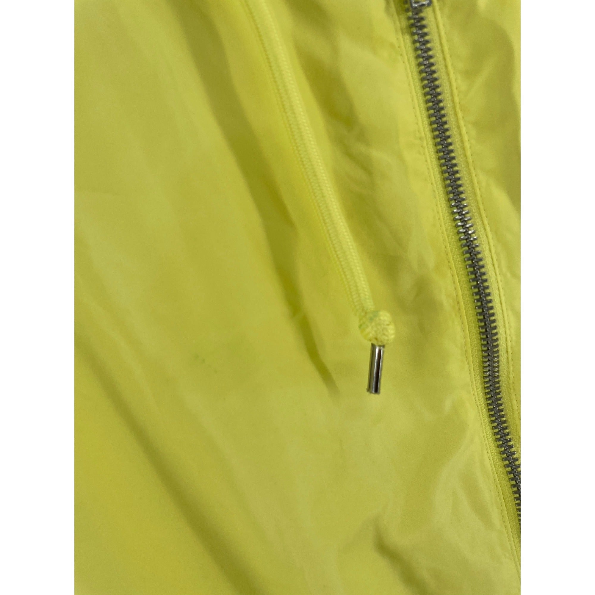 Forever 21 Women's Size Medium Neon Yellow Lightweight Zip-Up Windbreaker Hoodie Jacket