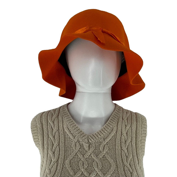 Game Stalker Women's Size Large Orange 100% Wool Crusher Hat