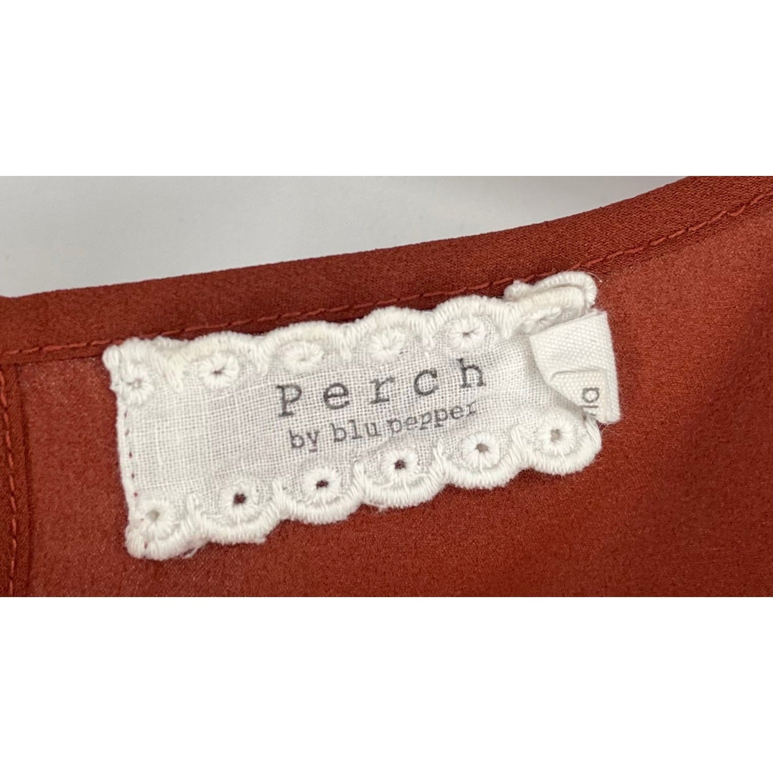 Perch by Blu Pepper Women's Size XL Orange Midi Dress W/ Ruffle Detailing