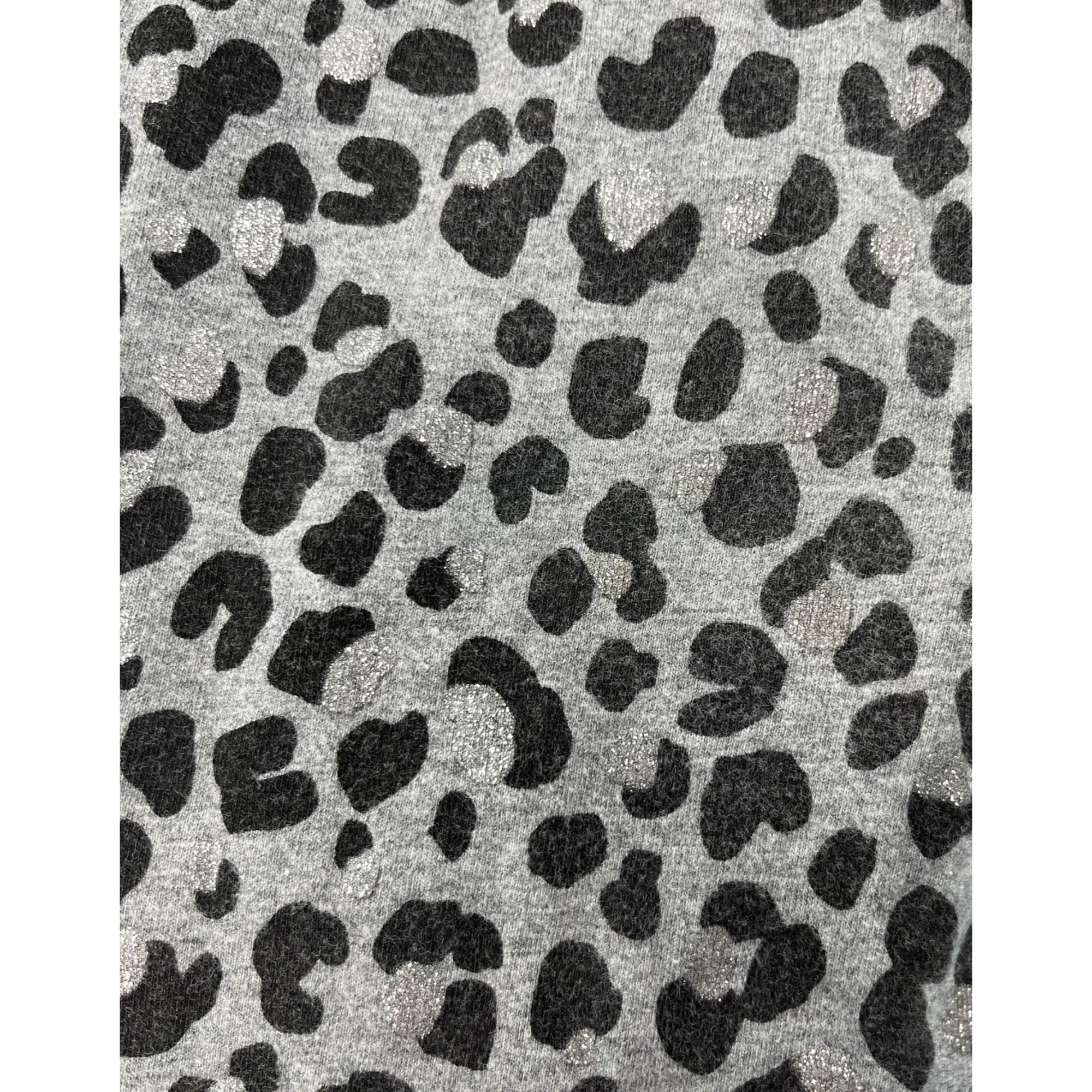 PLACE Girl's Size 5/6 Grey/Black/Silver Sparkly Leopard Print Leggings