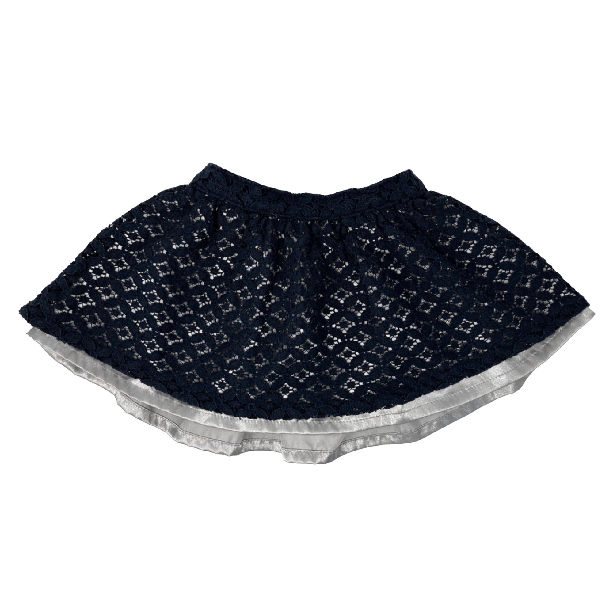 Carter's Baby Girl's Size 24 Months Navy Blue/White Lace A-Line Mini Skirt