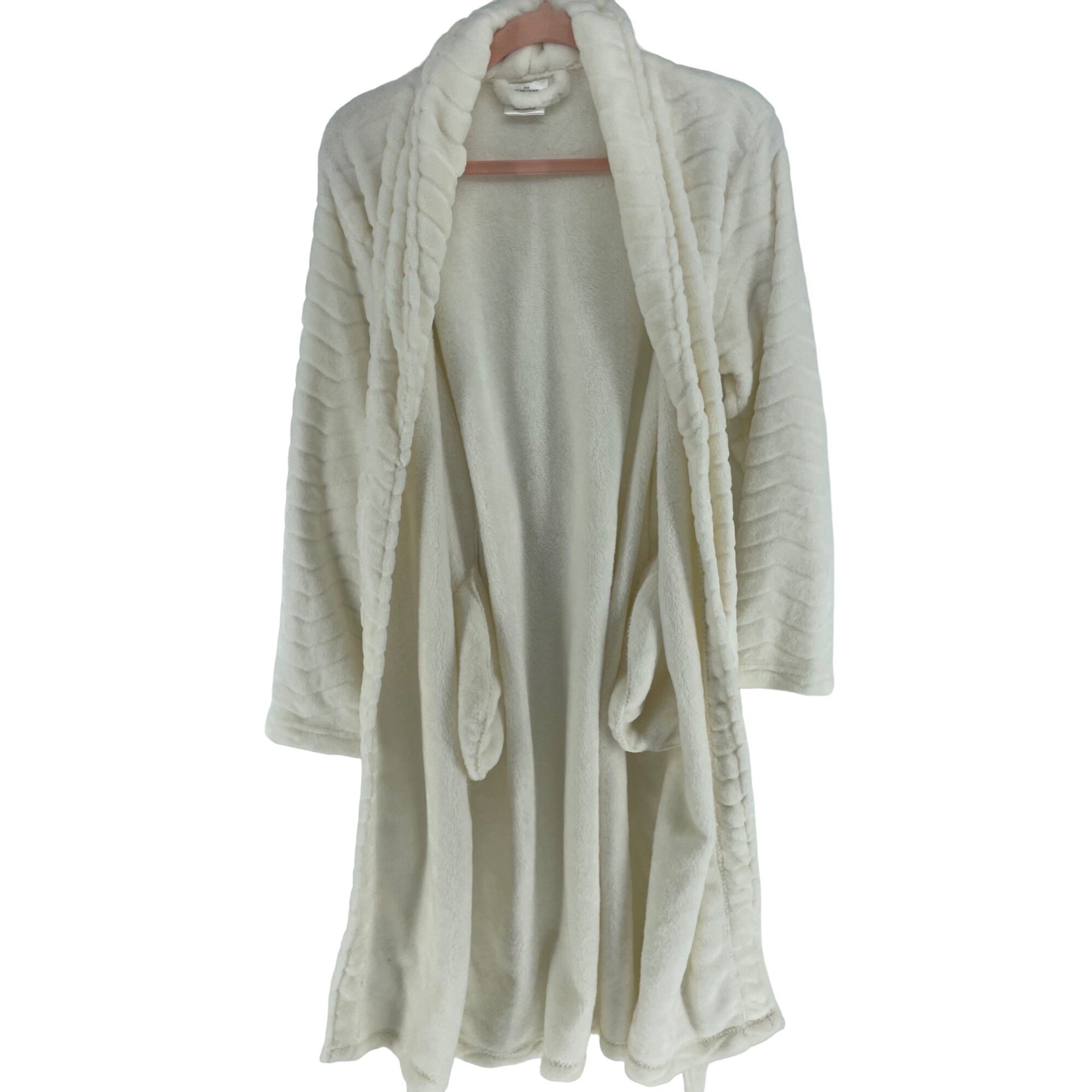 CVS Pharmacy Women's One Size Fits Most White Cozy Plush Bathrobe W/ Sash