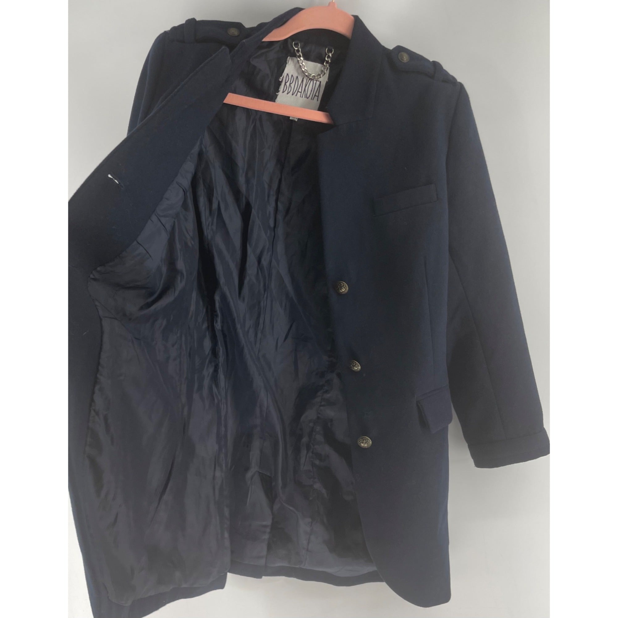 BB Dakota Women's Size Medium Navy Pea Coat