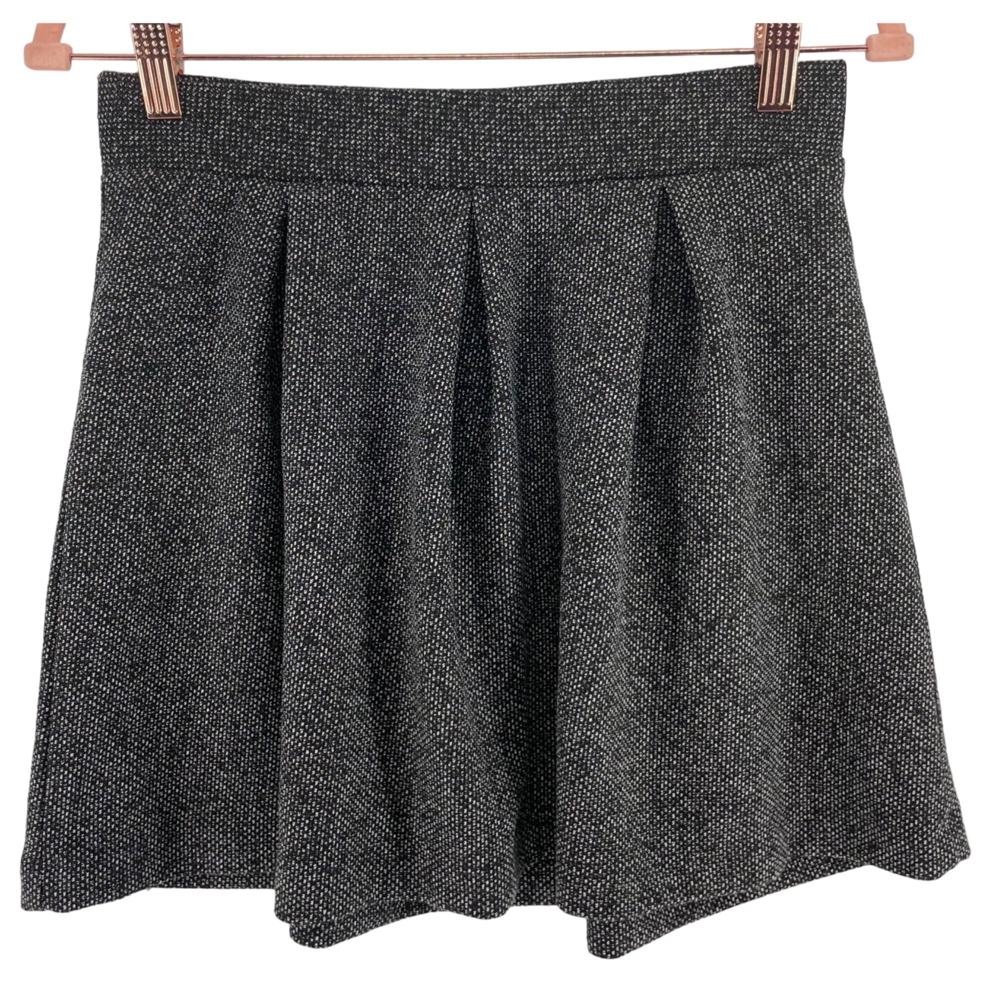 Bershka Women's Size Large Grey Pleated A-Line Mini Skirt