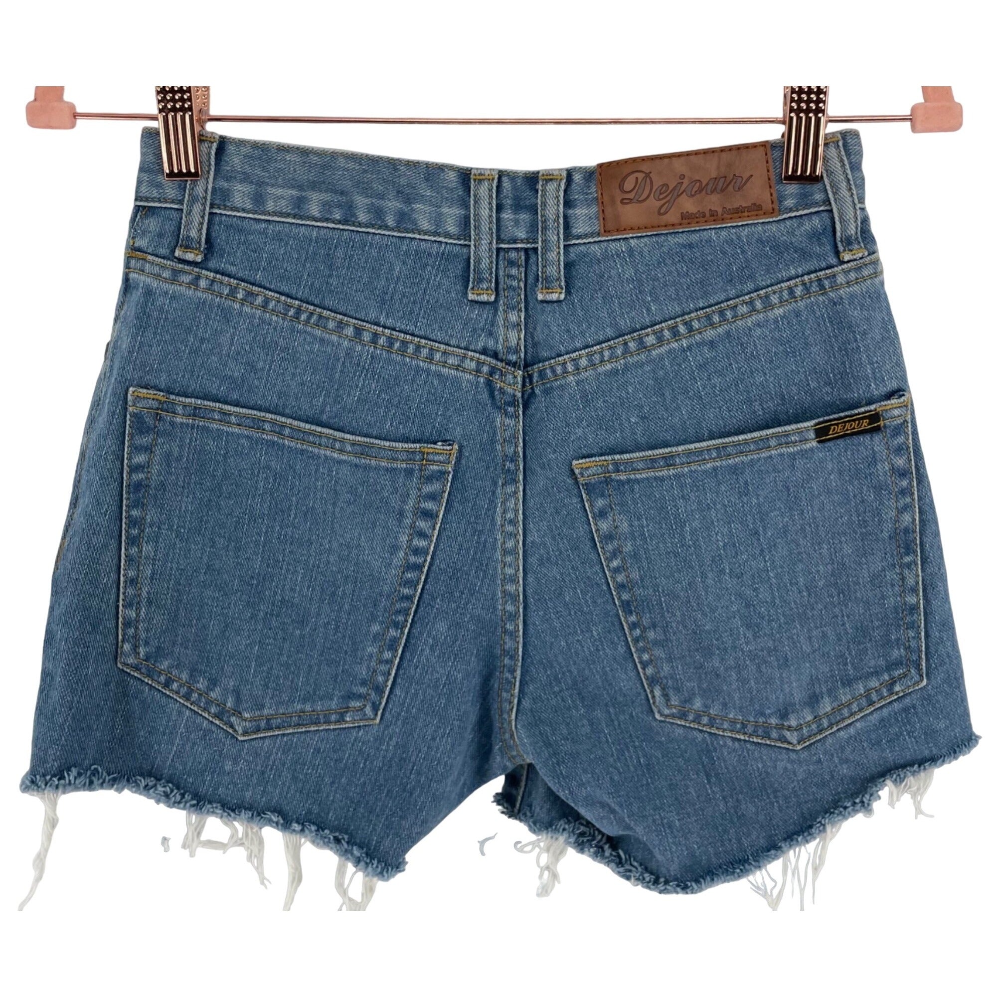 Dejour Women's Size 8 Denim Jean Shorts W/ Fringe Hem