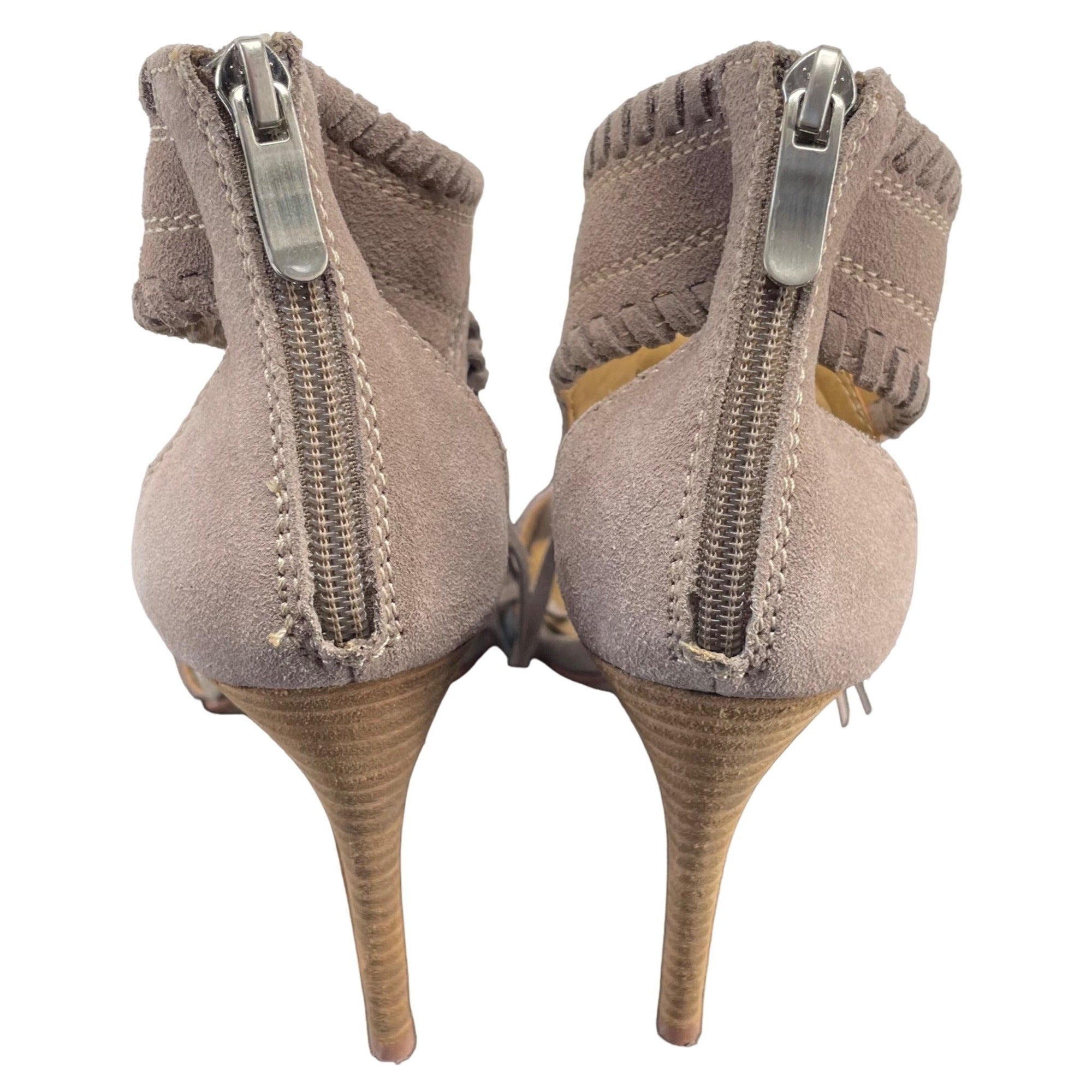 NEW Chinese Laundry Santa Fe Women's Size 9 Taupe Suede Fringe Tassel Sandals