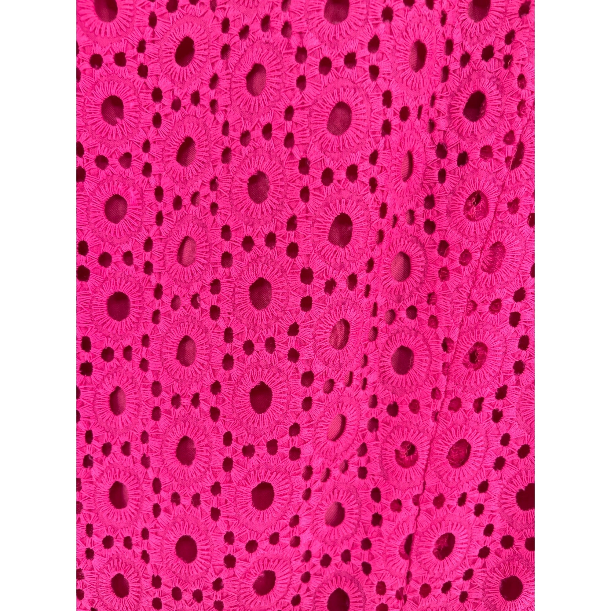 Halogen Women's Size 6 Fuchsia Polka Dot Lace Sleeveless A-Line Dress