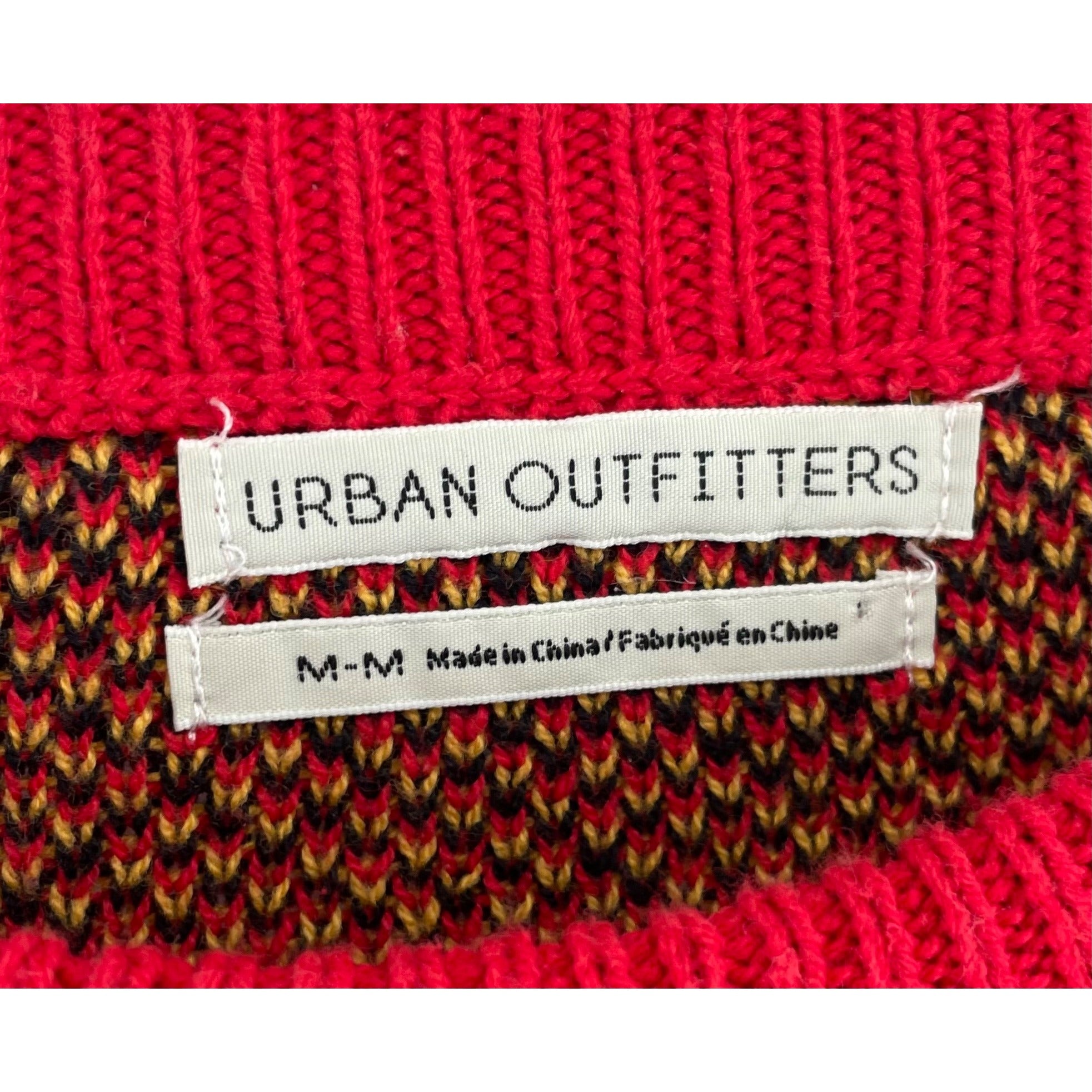 Urban Outfitters Women's Size Medium Red, Black & Yellow Plaid Crew Neck Sweater