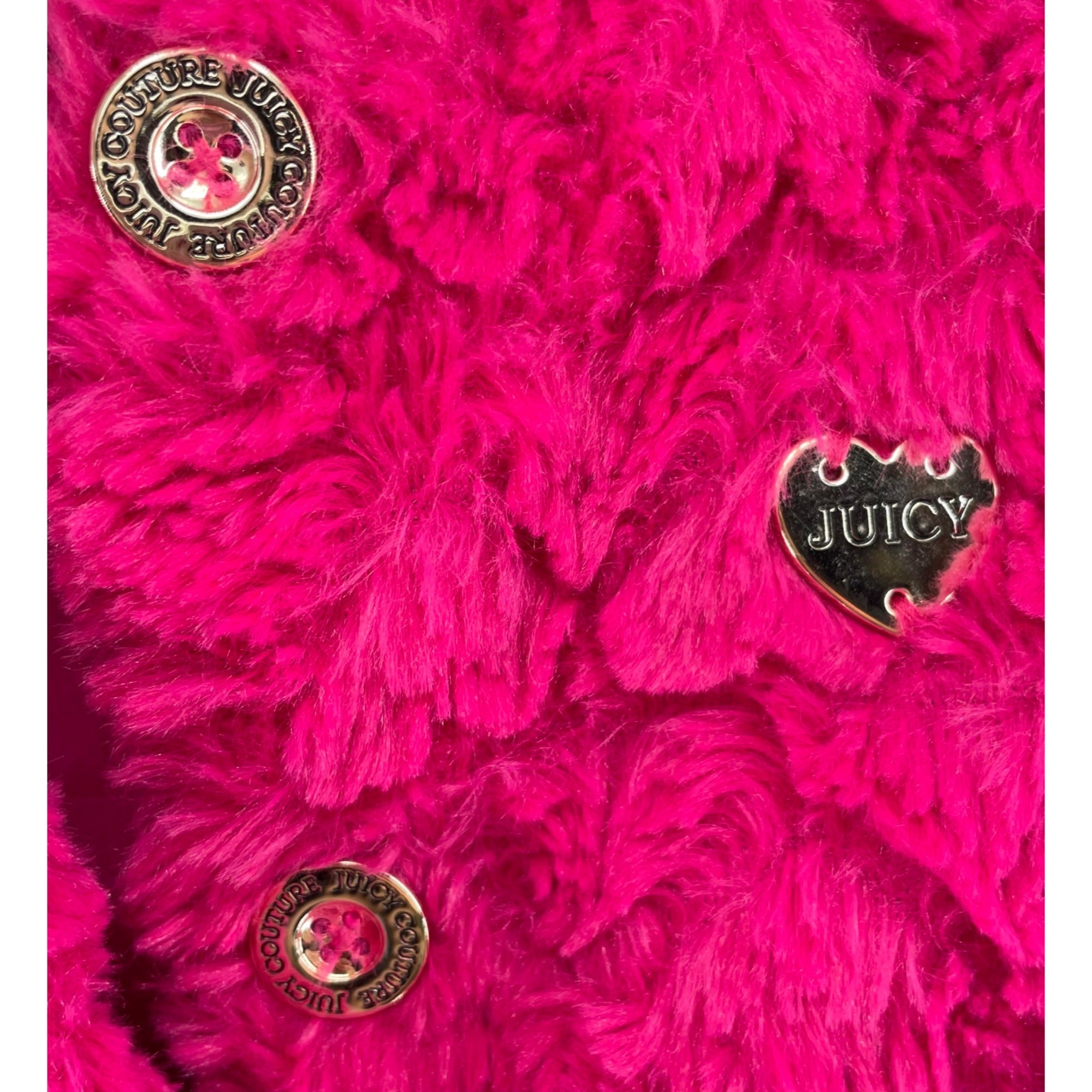 NWOT Juicy Couture Baby Gir's Size 18M Fuchsia Pink Faux Fur Jacket