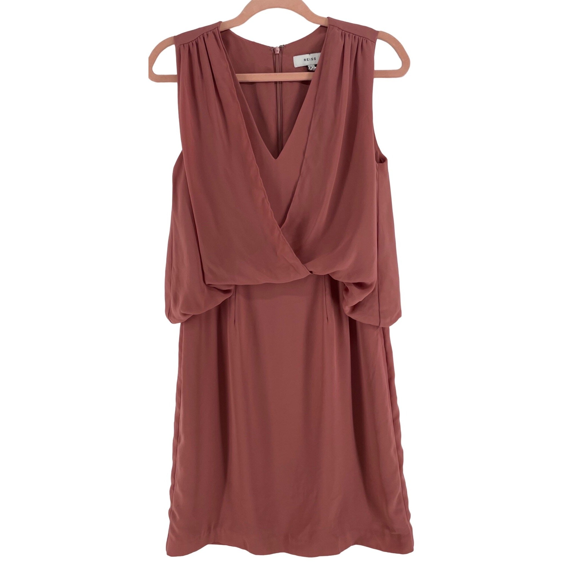 REISS Women's Size 6 Mauve Pink Sleeveless Cocktail Midi Dress