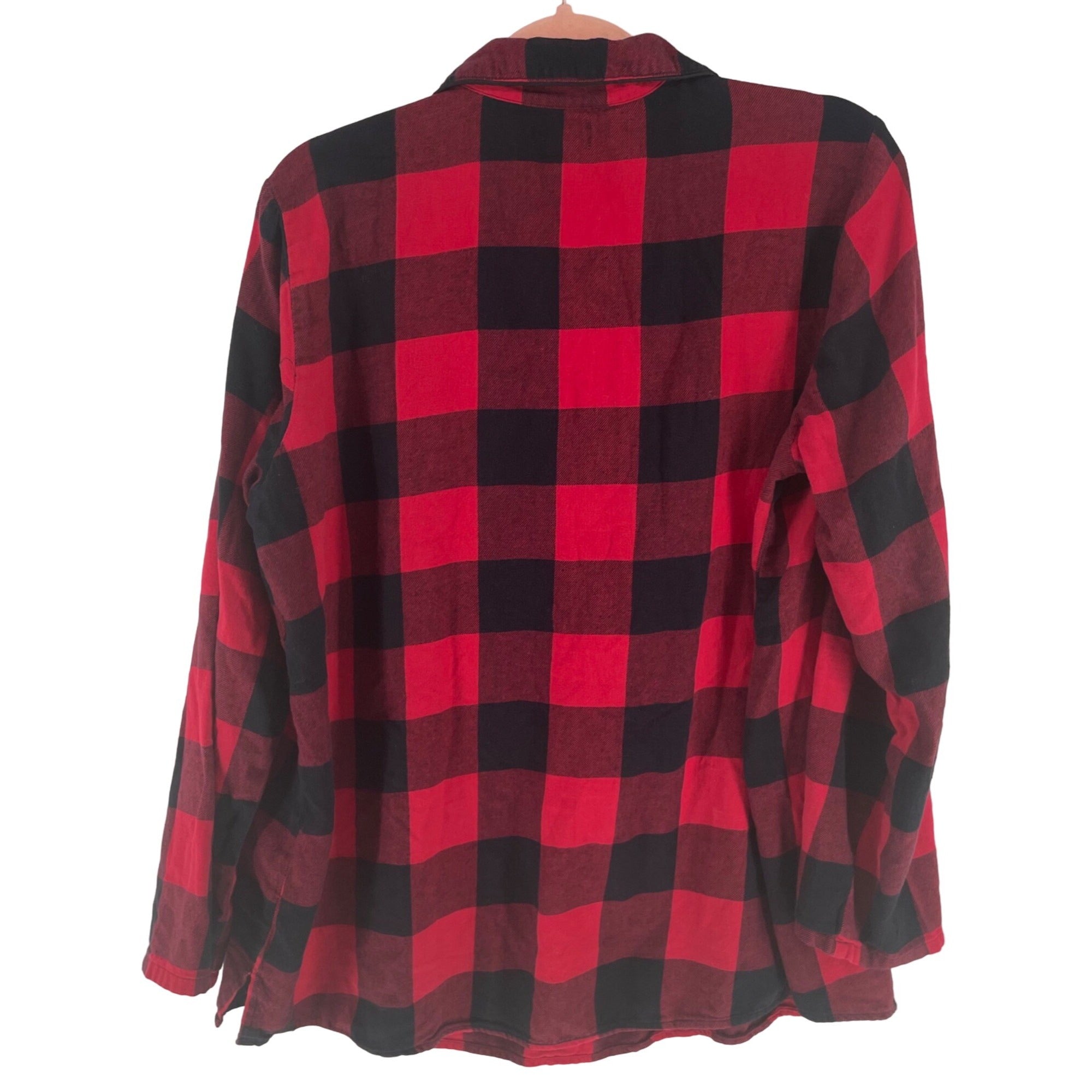 Old Navy Maternity Women's Size Large Red & Black Checked Flannel Button-Down