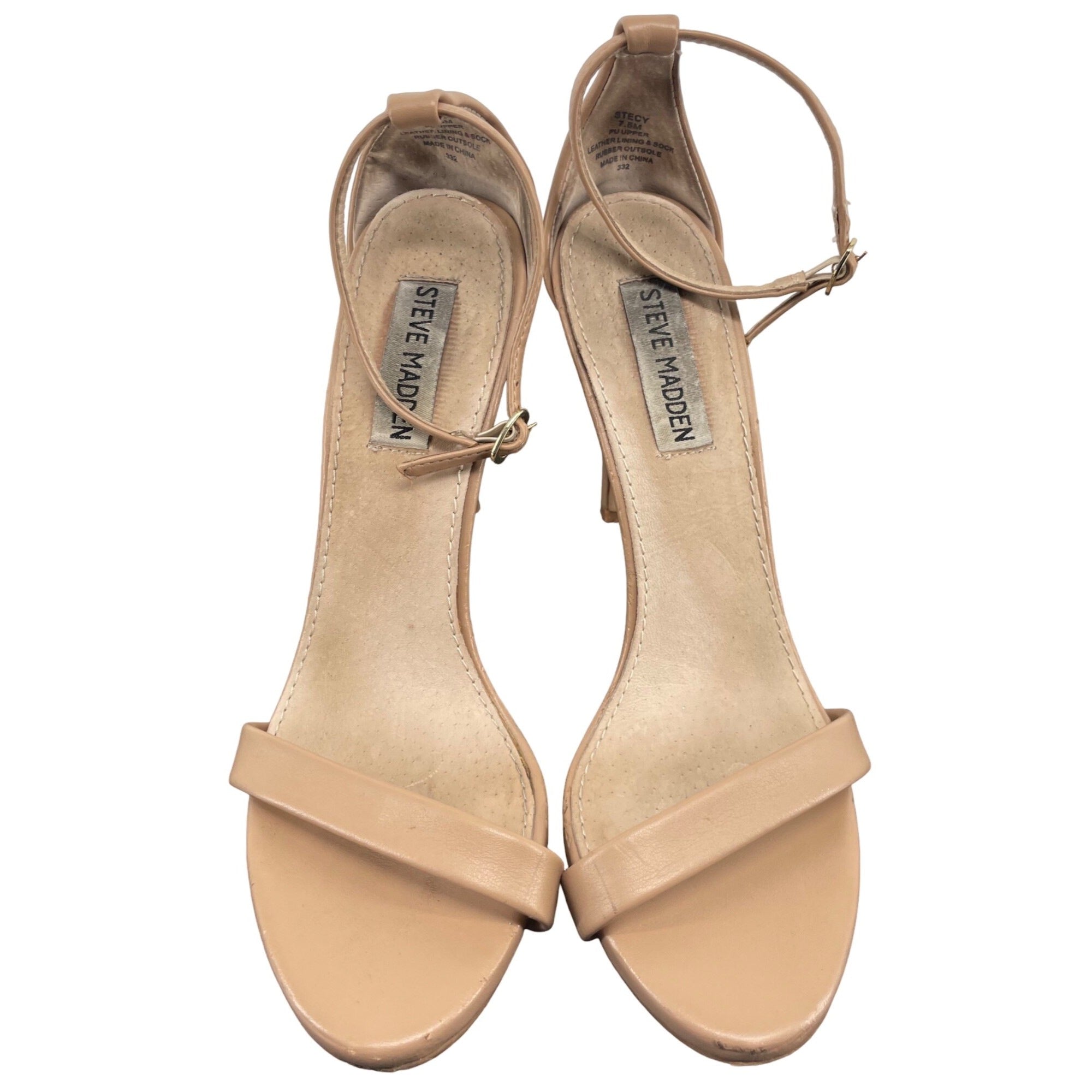 Steve Madden Women's Size 7 Light Brown/Tan Stecy Ankle Strap Open-Toe Shoes