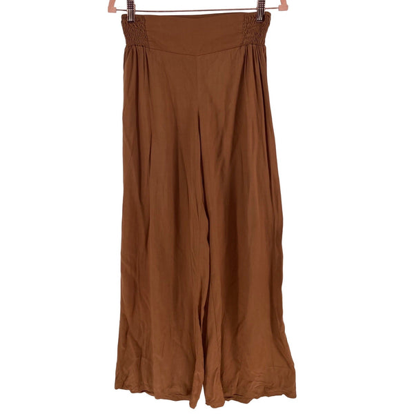 Loca Women's Size Small Burnt Orange Flared Wide-Leg Flowy Boho Pants