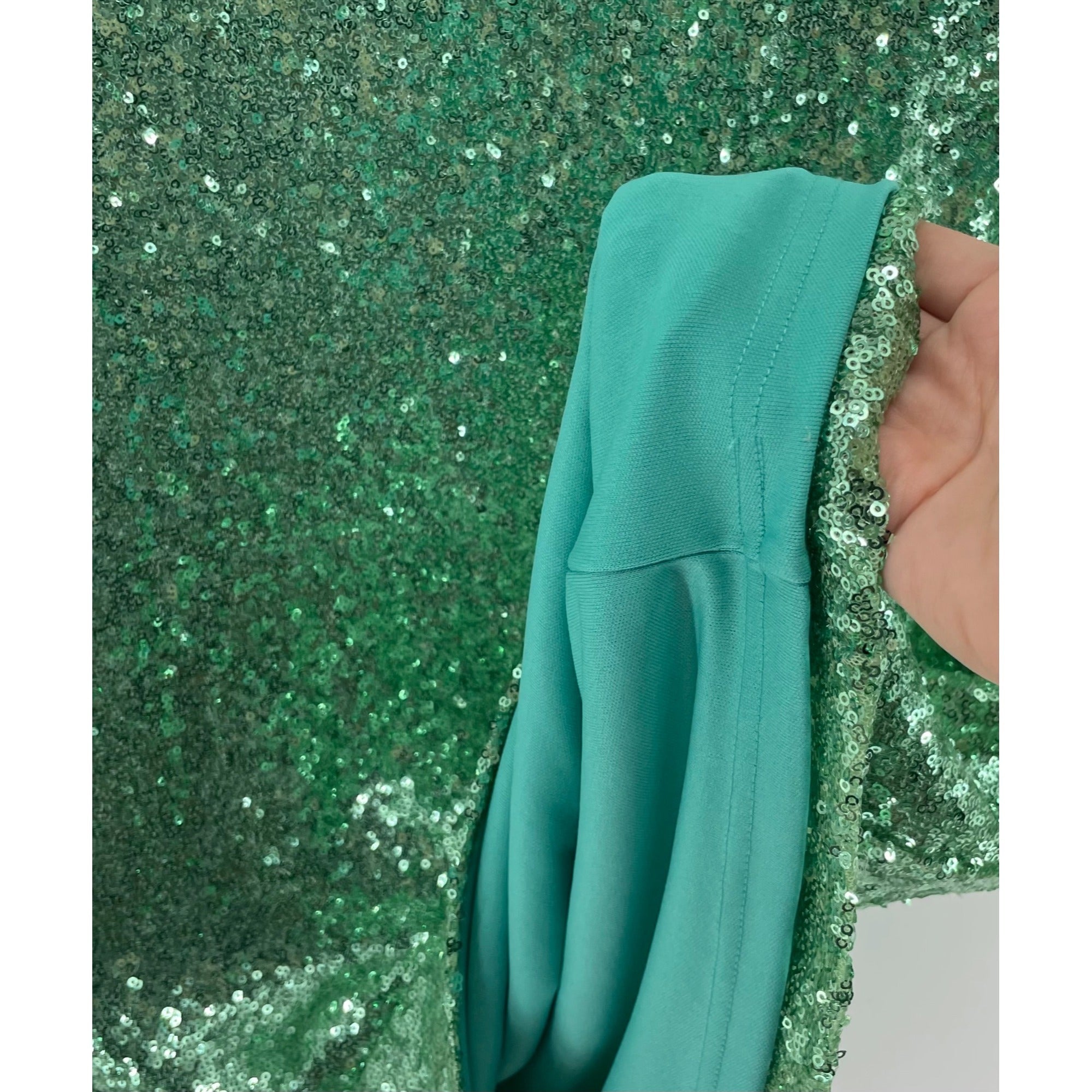 NWT Venus Women's Size Large Aqua Green Sleeveless Sequin Dress