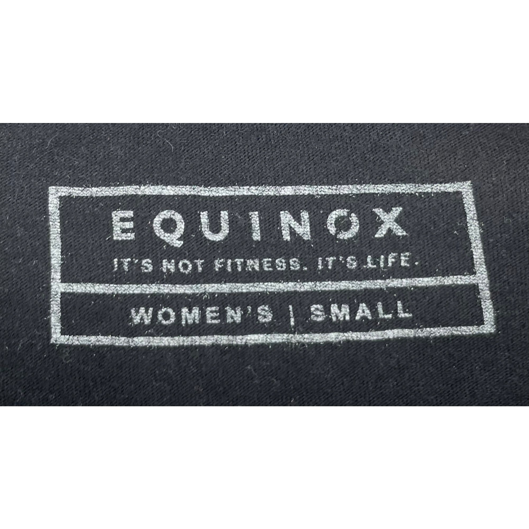 Equinox Women's Size Small Black Crew Neck "Pilates" T-Shirt