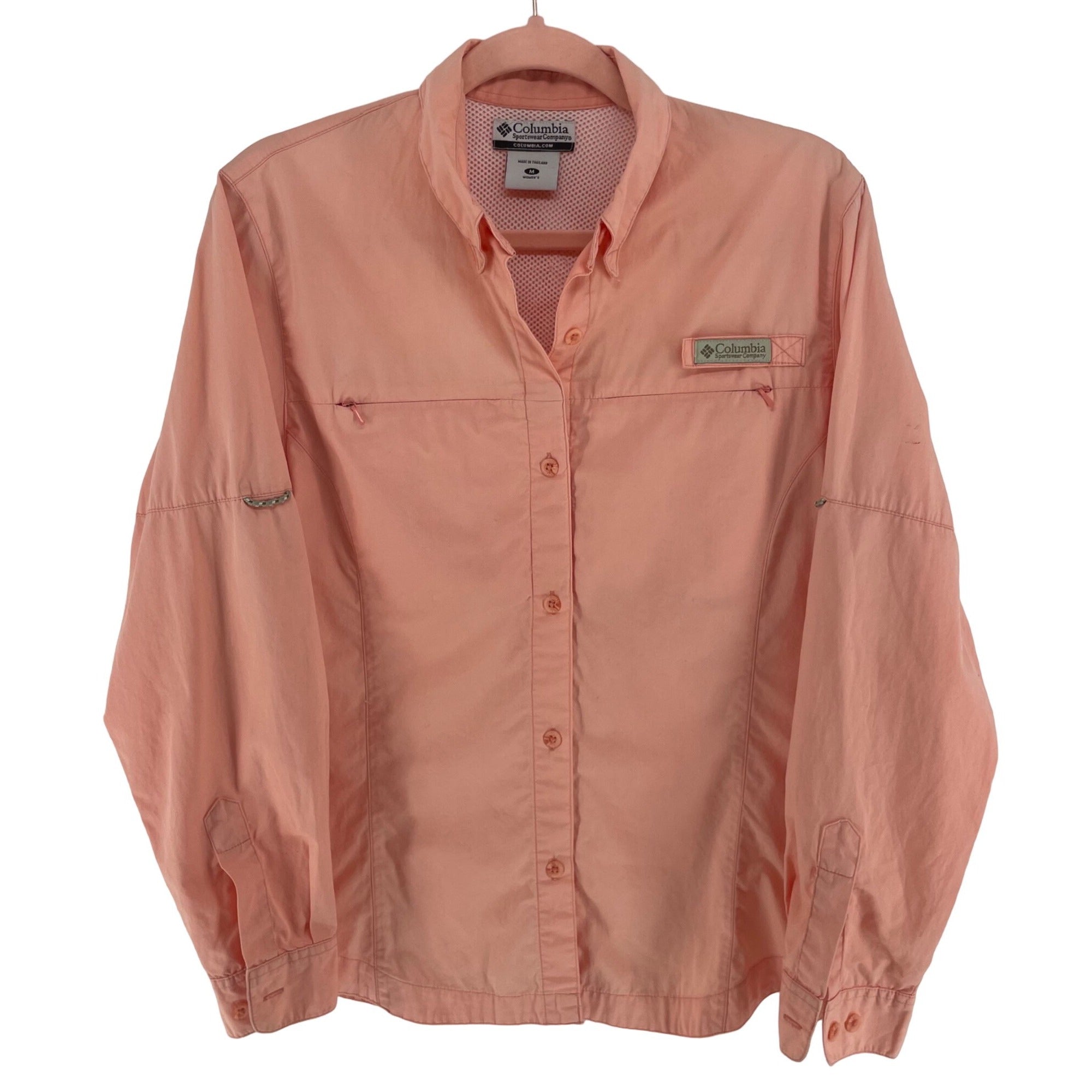 Columbia Sportswear Women's Size Medium Peach Button-Down Fishing Shirt