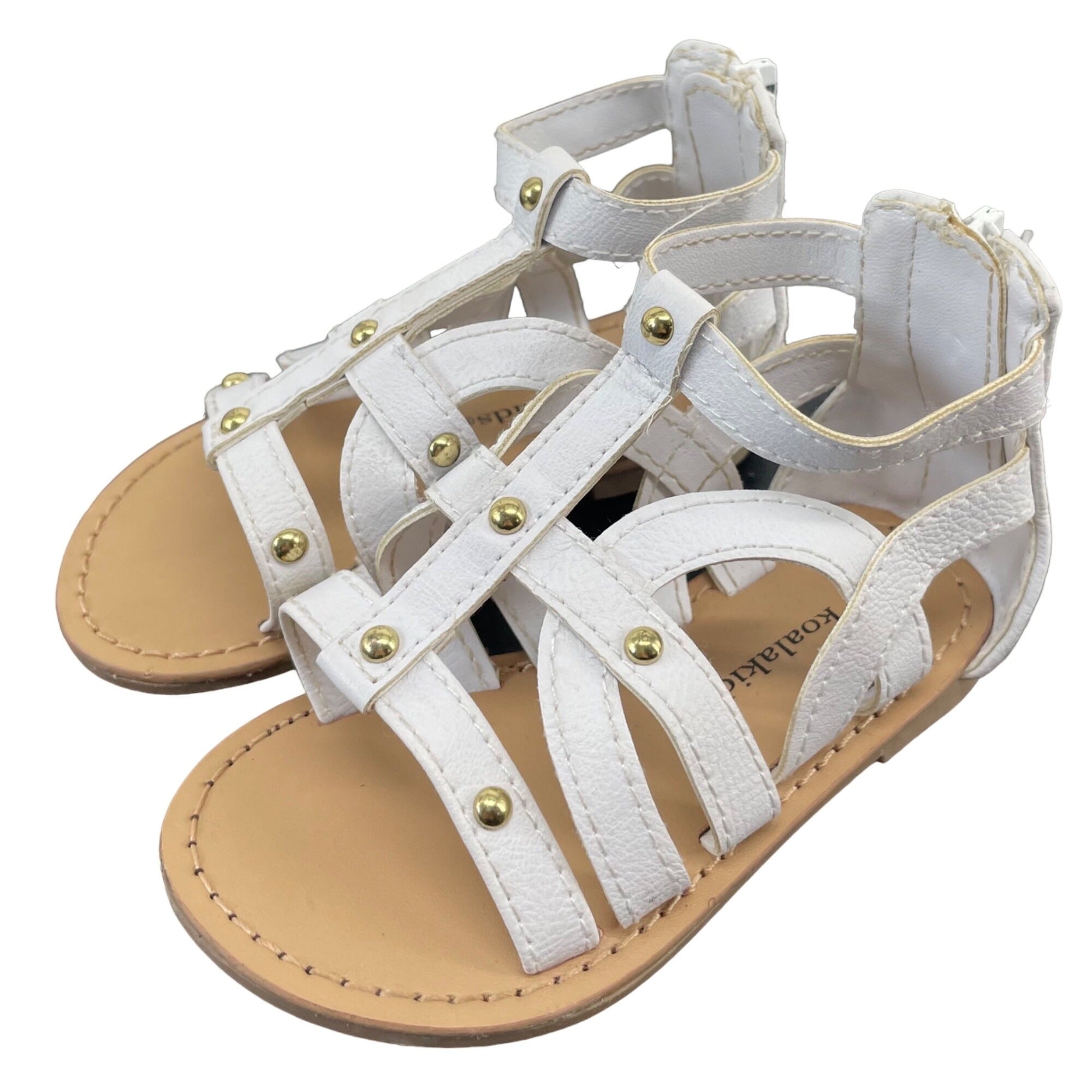 Koala Kids Girl's Size 4 White Flat Sandals