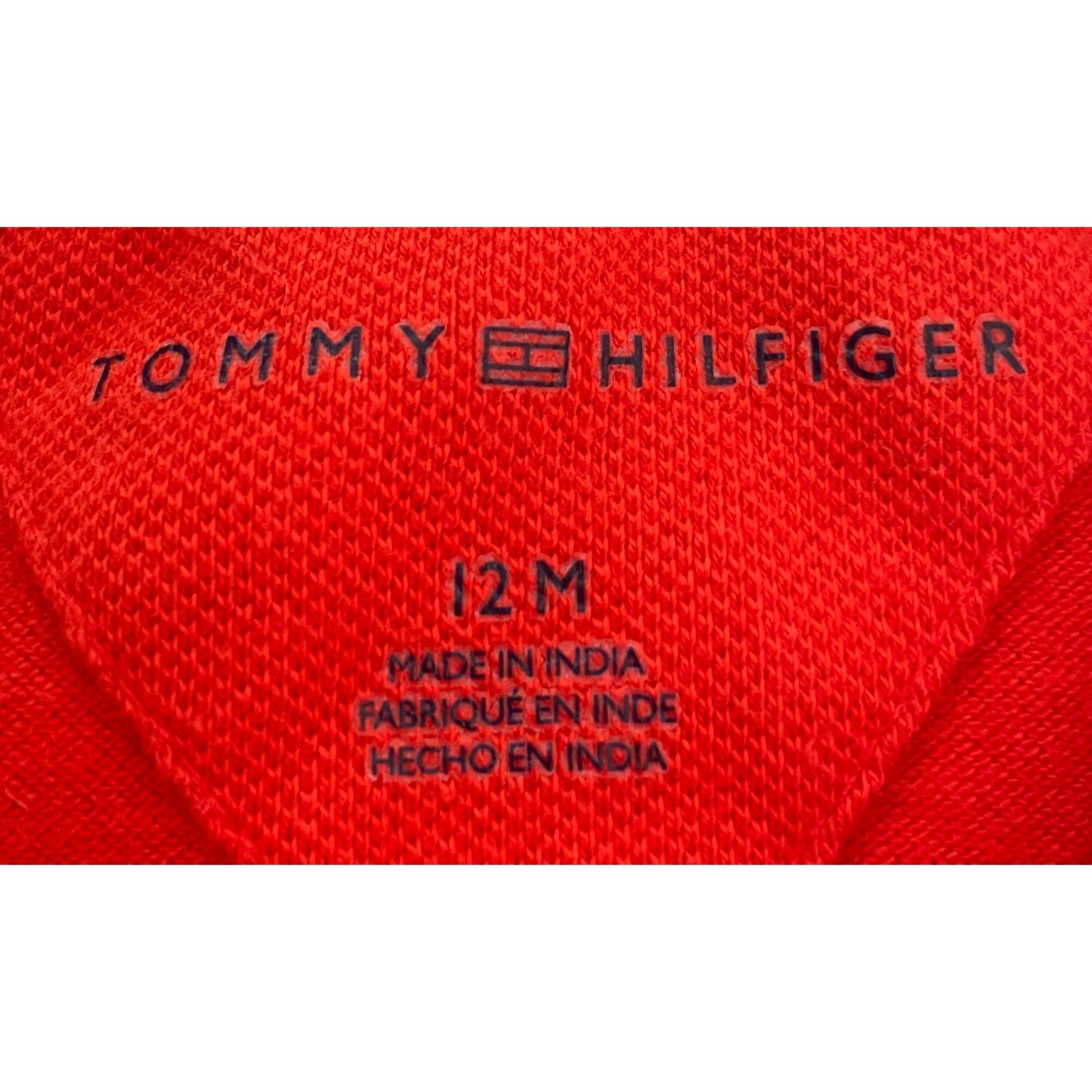 Tommy Hilfiger Baby Boy's Size 12 Months Orange Preppy Polo Onesie