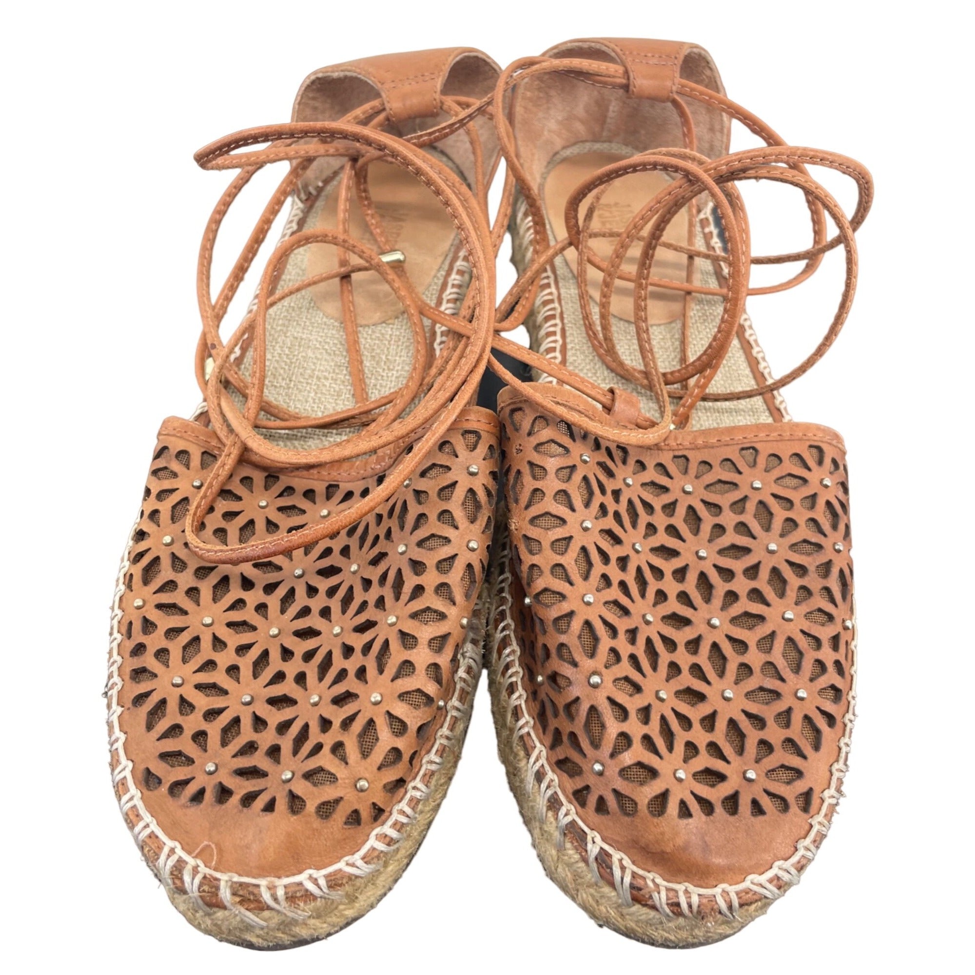 Anthropologie Jasper & Jeera Women's Size 7 Brown Rosecut Espadrille Sandals