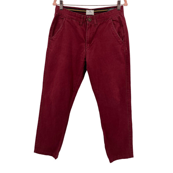 Quality Garments By EW Men's Size 42 Regular Fit Burgundy/Maroon Denim Pants