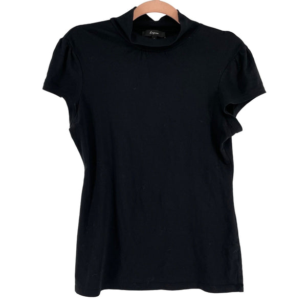 Express Women's Size Medium Black Short-Sleeved Turtleneck Shirt