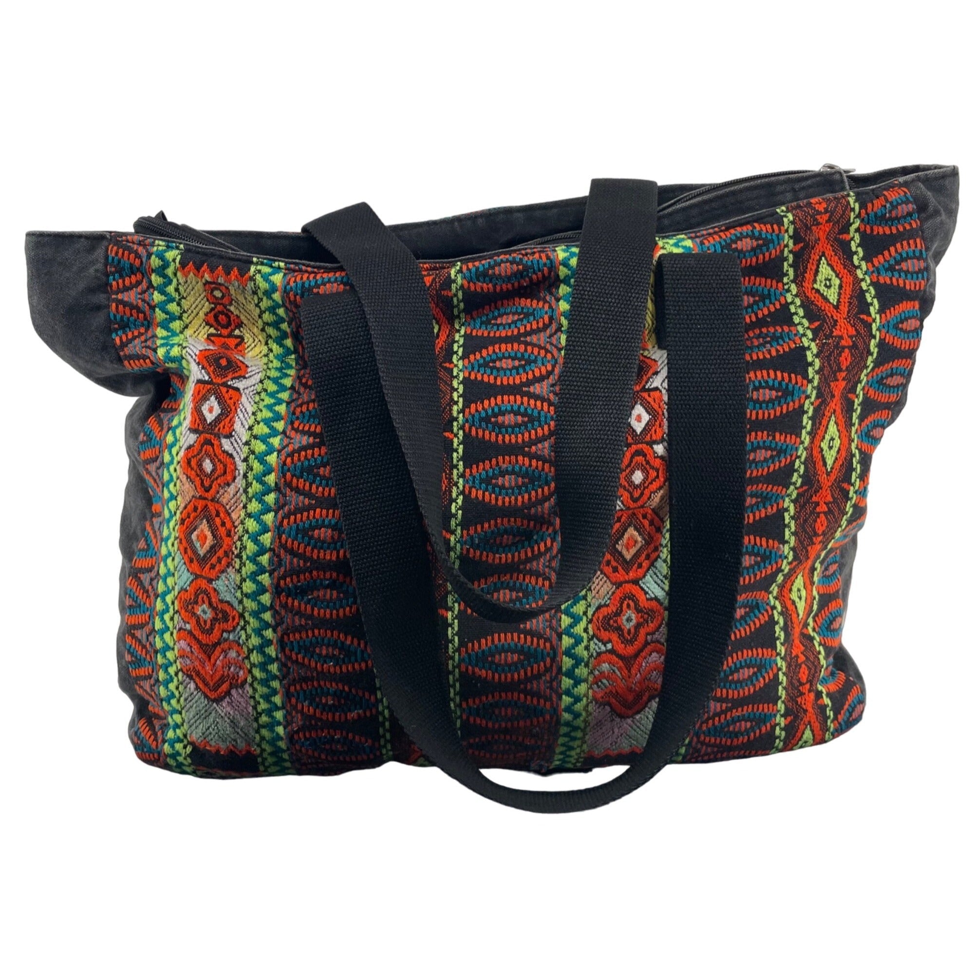 Women's Multi-Colored Boho Tribal Print Embroidered Shoulder Bag