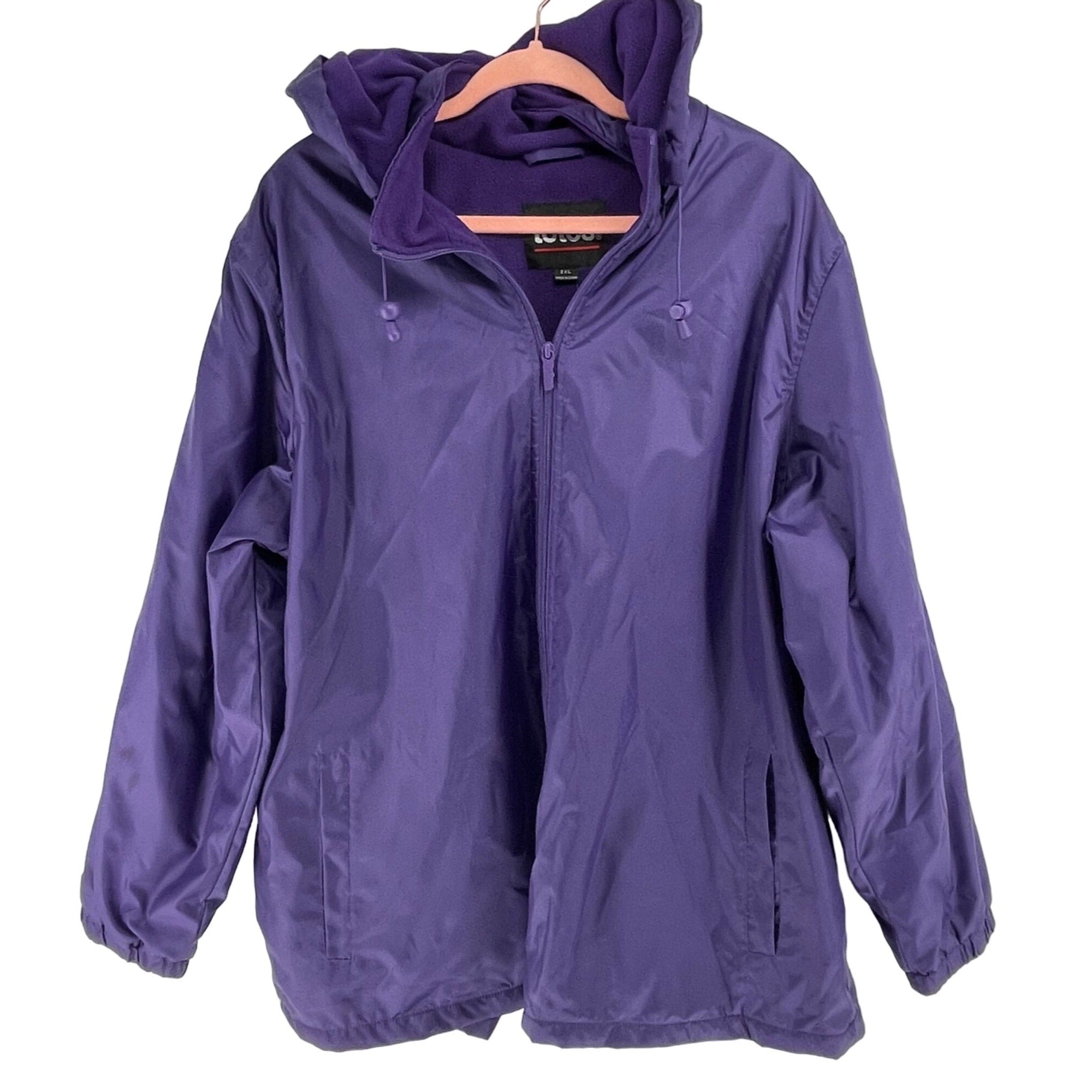 Totes Women's Size 2XL Dark Purple Teddy-Lined Windbreaker Coat