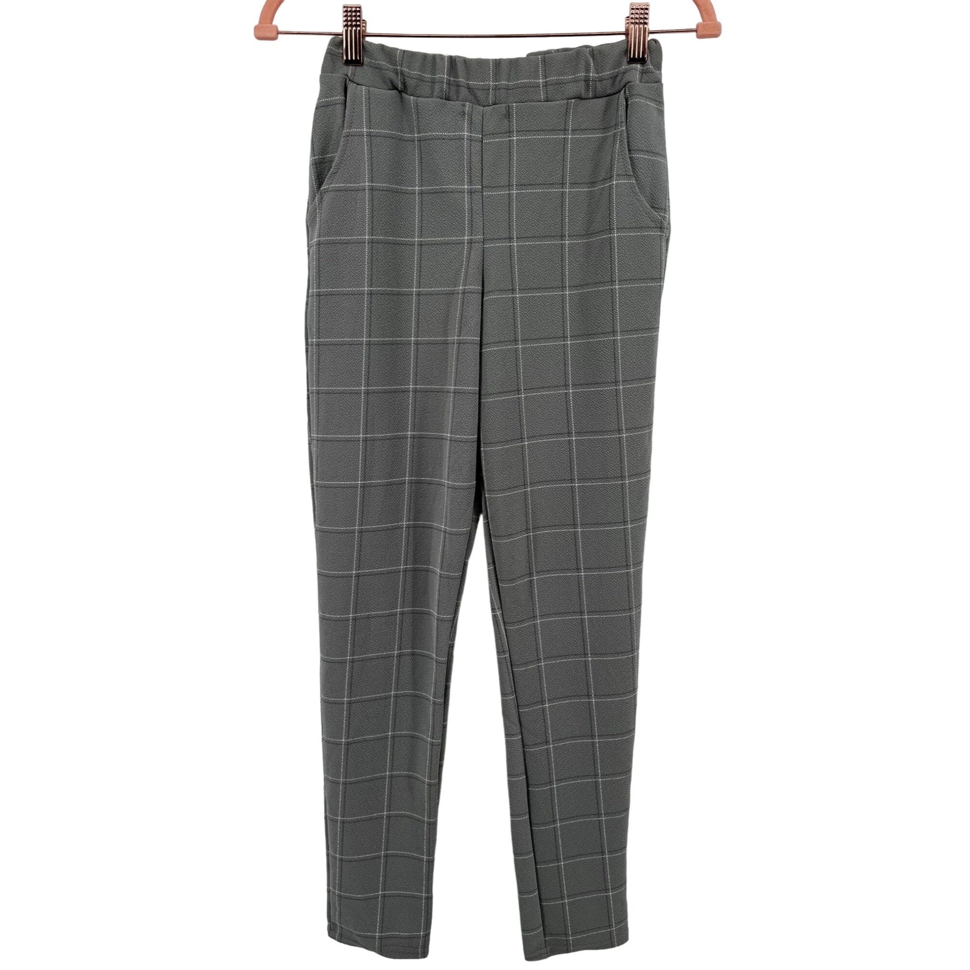 Pretty Little Thing Women's Size 6 Grey & White Plaid Dress Pants