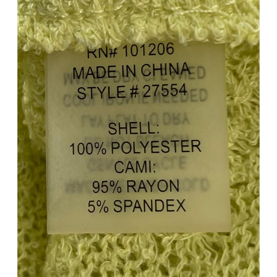 Soft Surroundings Women's Size Medium Chartreuse Yellow Knit Sweater Dress