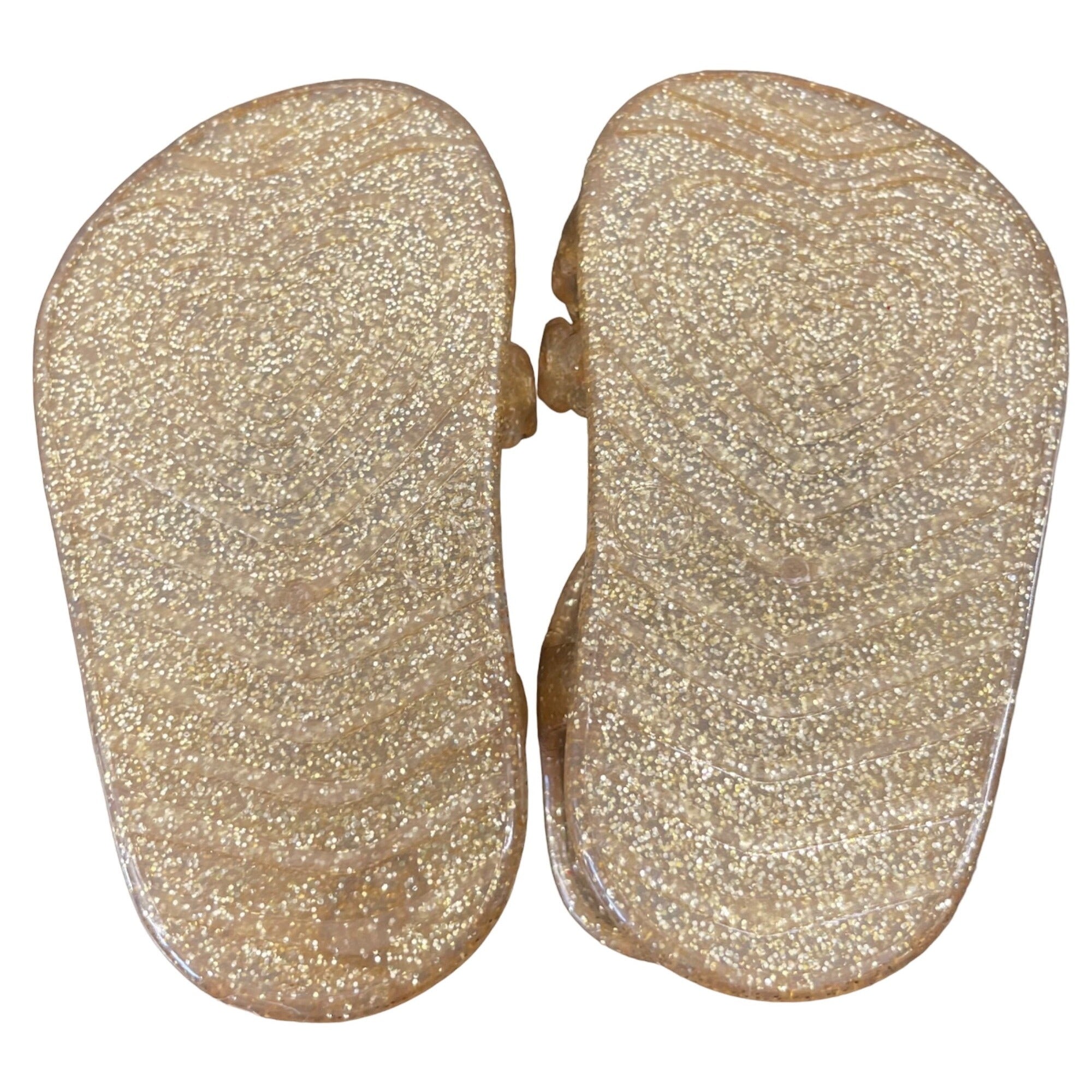 Baby Girl's Size 0-3 Months Gold Rush Jelly Sparkly Flat Sandals