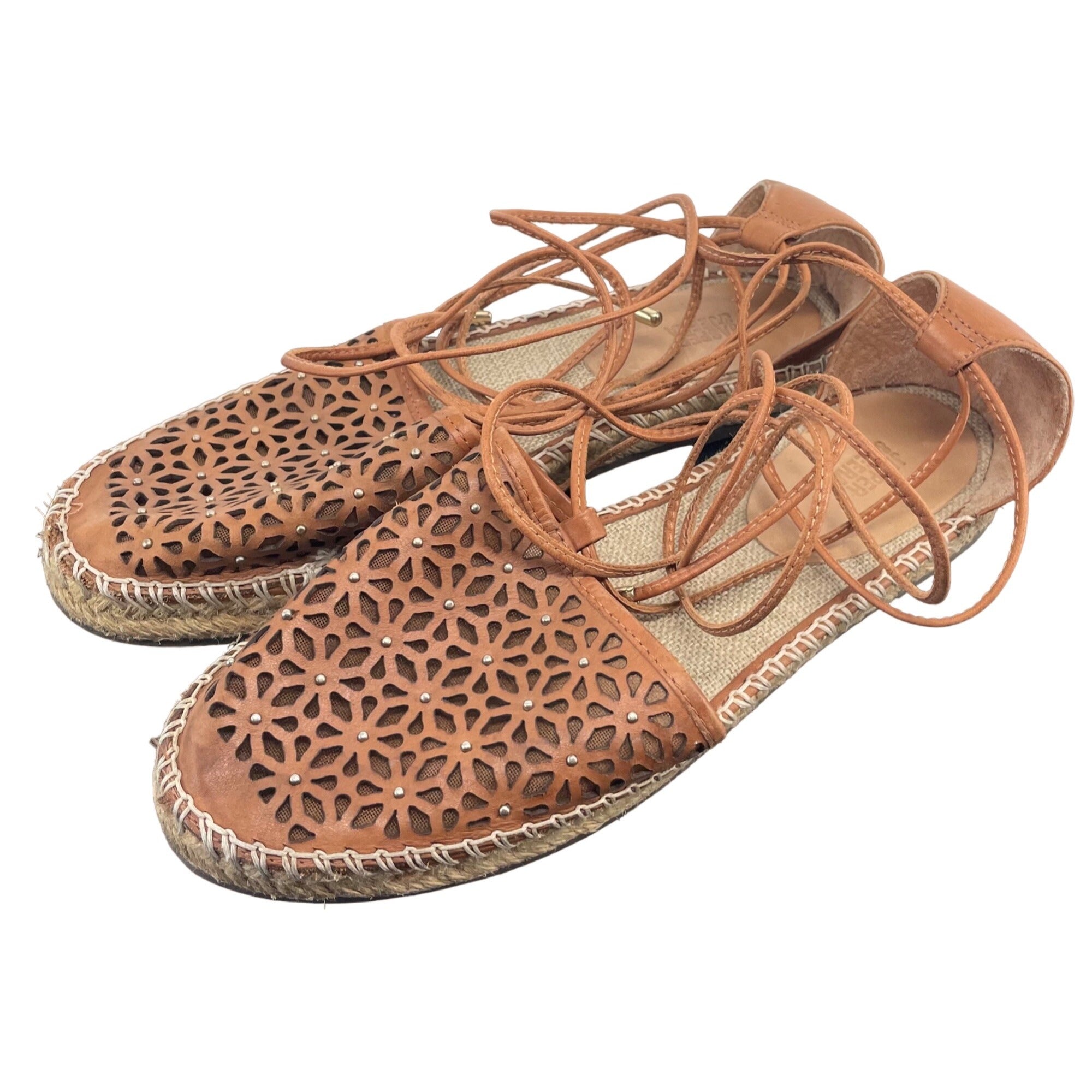 Anthropologie Jasper & Jeera Women's Size 7 Brown Rosecut Espadrille Sandals