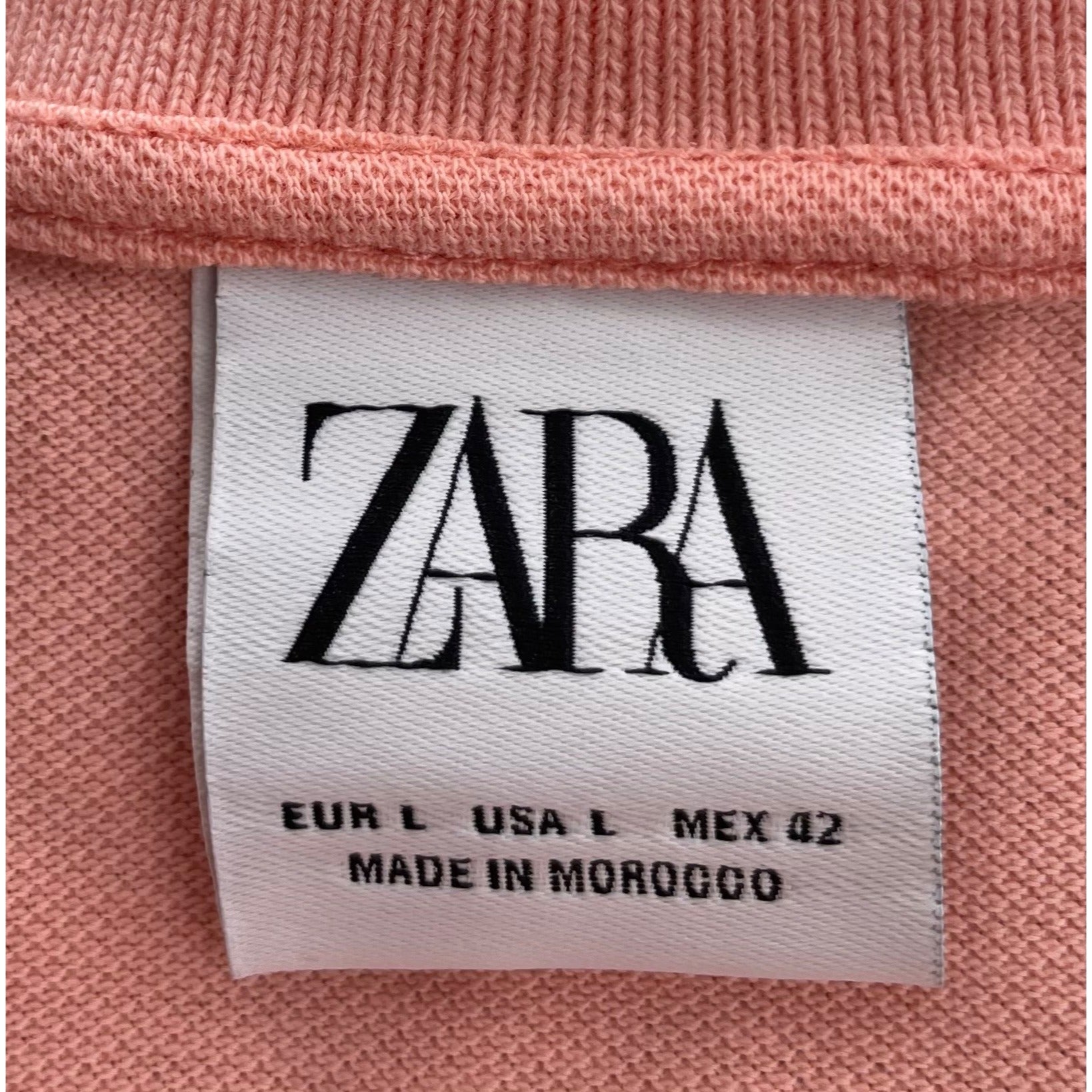 Zara Men's Size Large Peach/Periwinkle/Mint Striped Collared Shirt