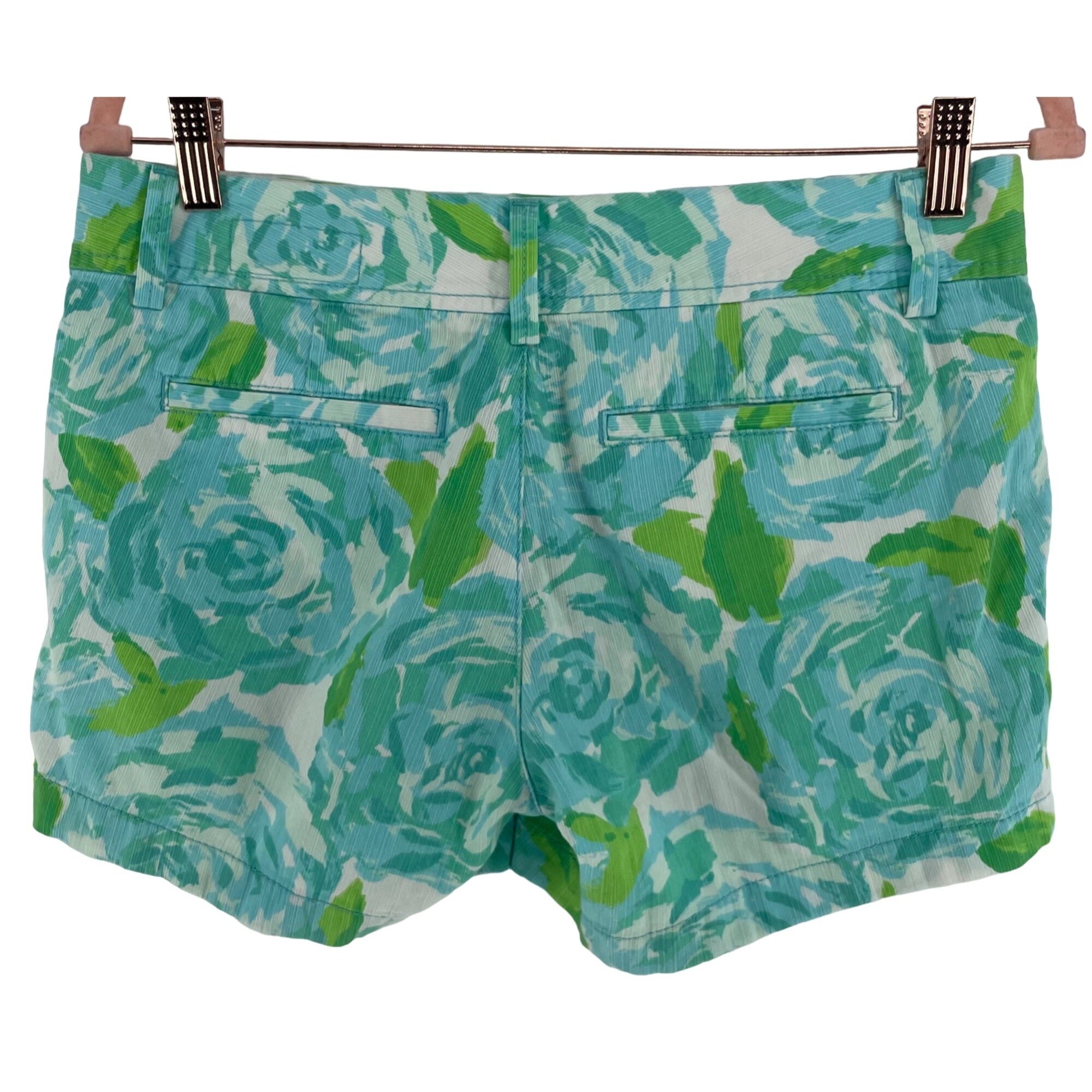 Lilly Pulitzer Women's Size 4 Teal Blue, Green & White Callahan Shorts