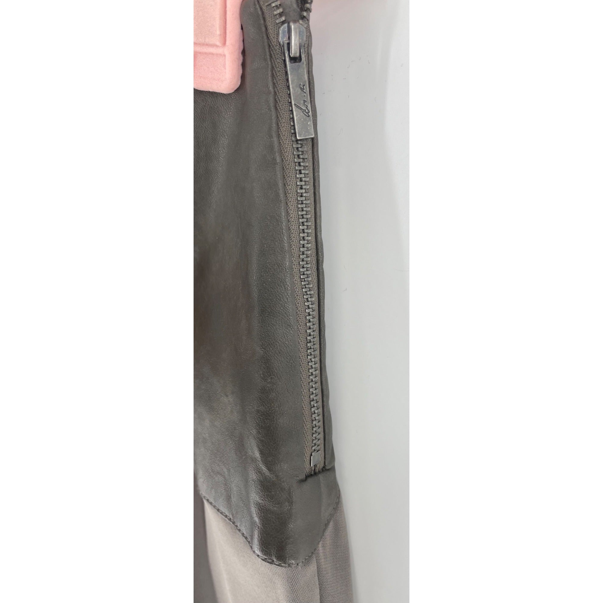 NWT Doo Ri Women’s Size 2 Gray Skirt W/ Faux Leather Waist