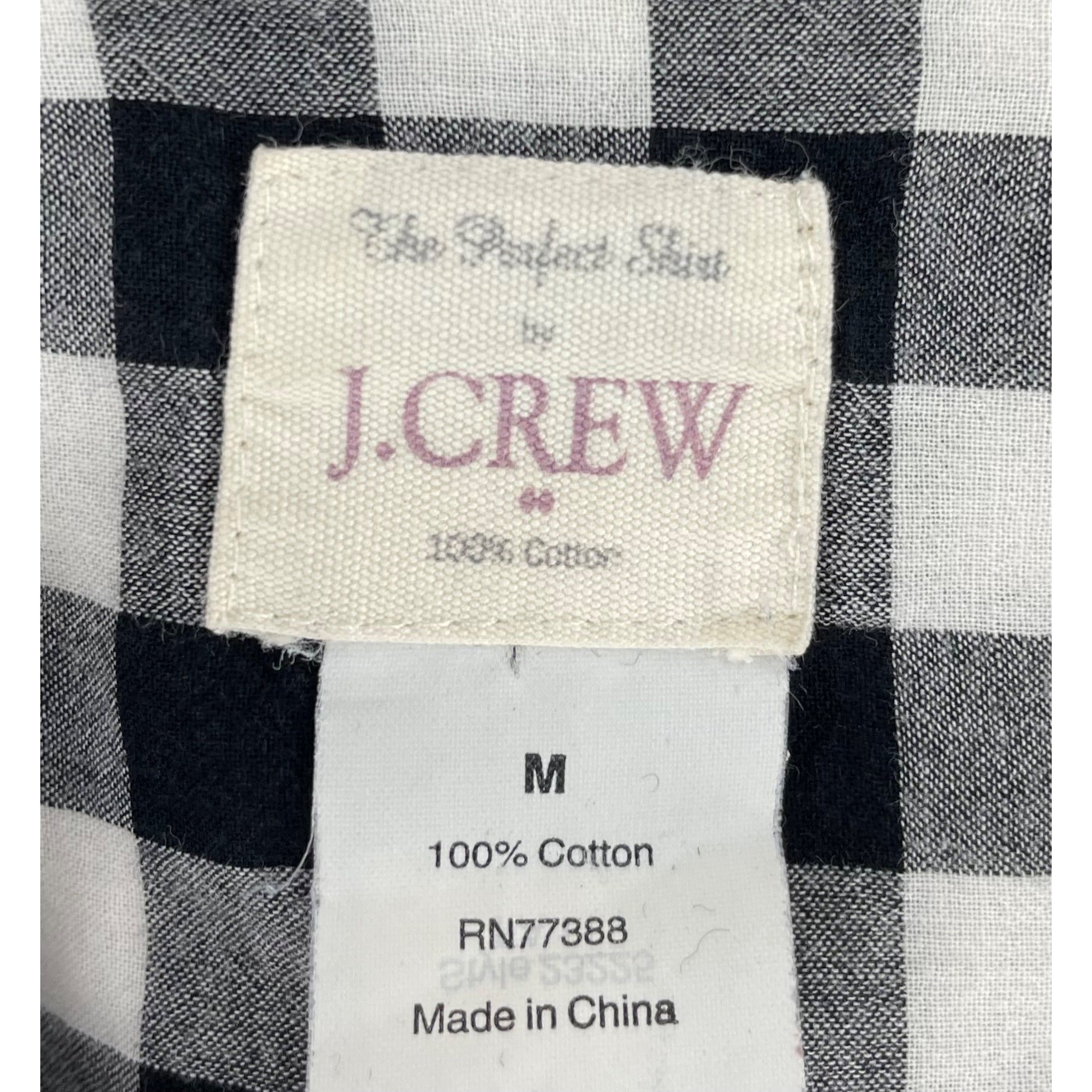 J. Crew Women's Size Medium Black & White Checkered Button-Down Flannel