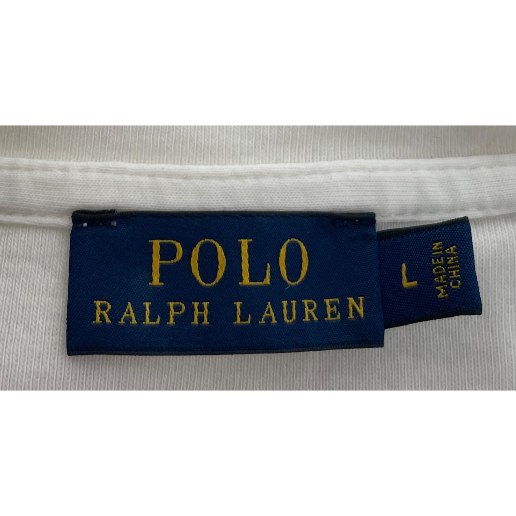 POLO Ralph Lauren Women's Size Large White Crew Neck T-Shirt W/ Crystal Beading