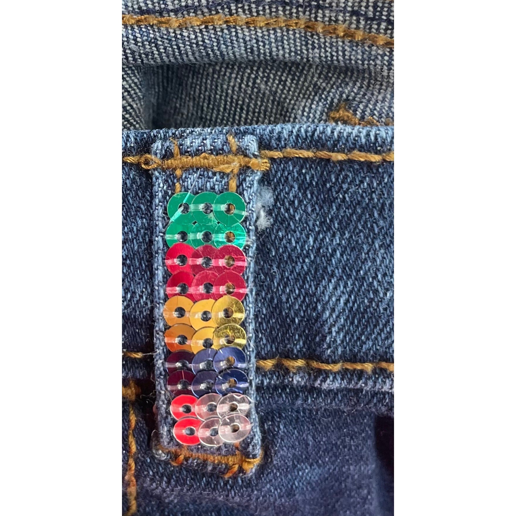 Carter's Girl's Size 4 Skinny Blue Jean Denim Pants W/ Sequin Embellishment