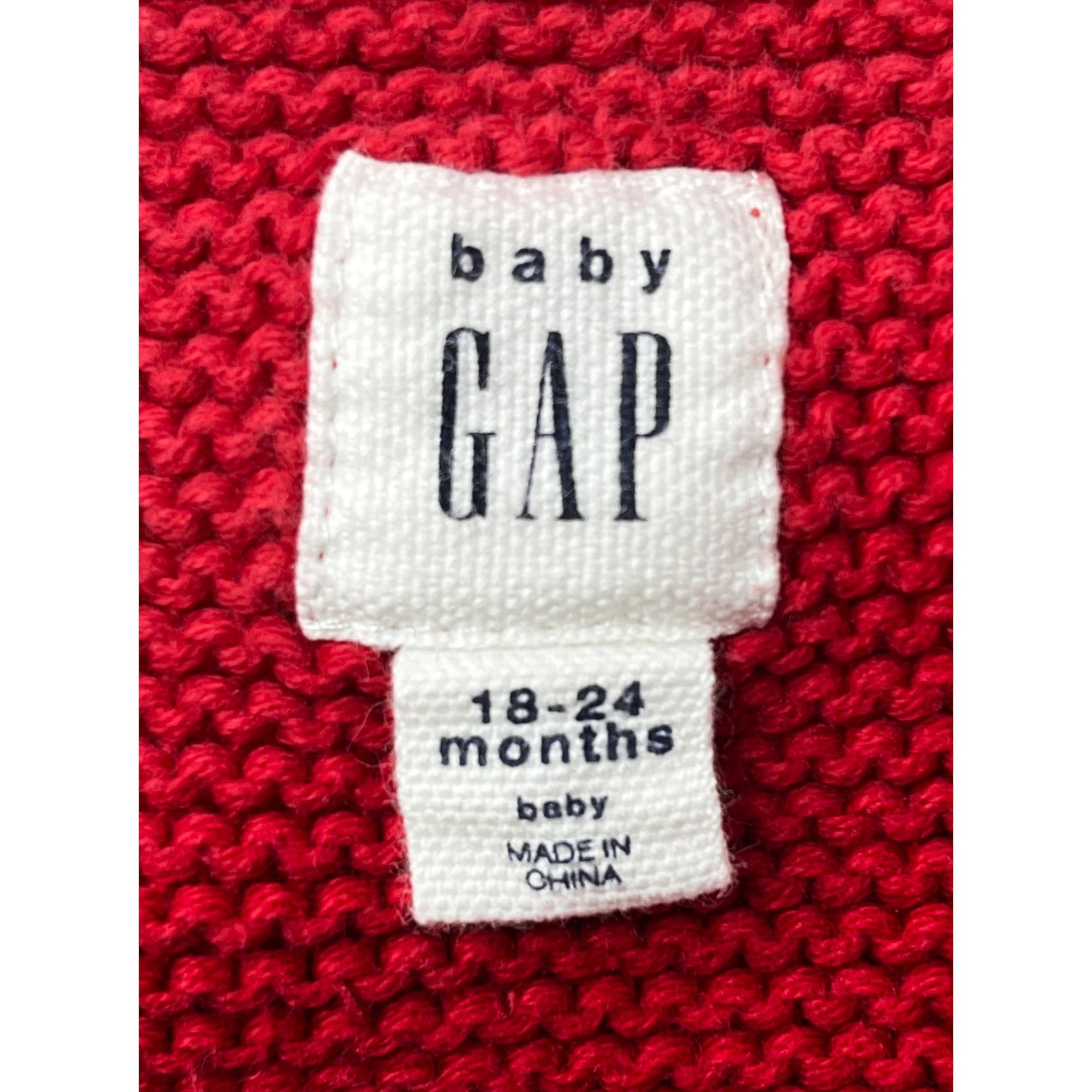 GAP Baby Size 18-24 Months Red Knit Ruffle Trim Sweater