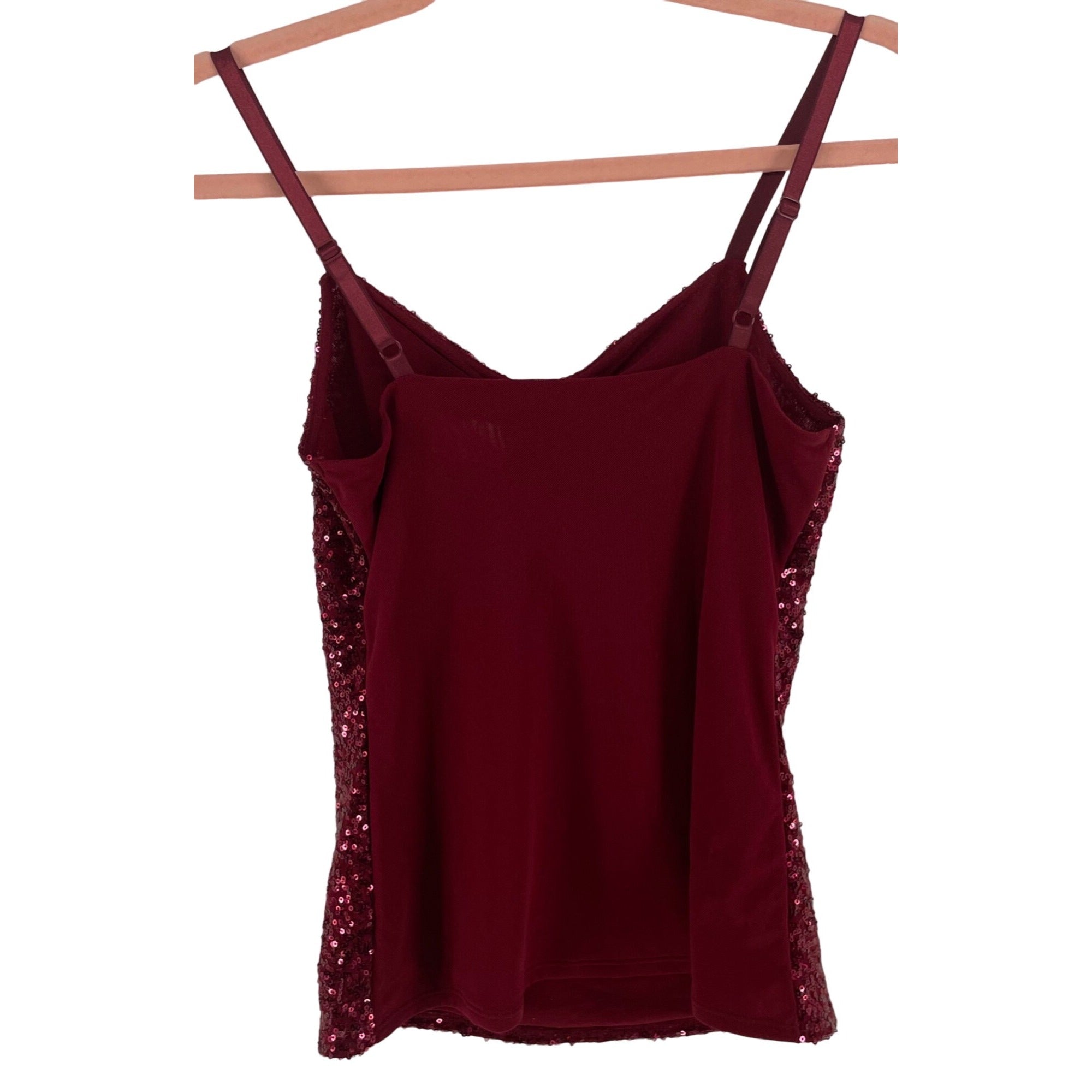 NWT The Limited Women's Size XS Maroon/Burgundy Sequin Spaghetti Strap Top