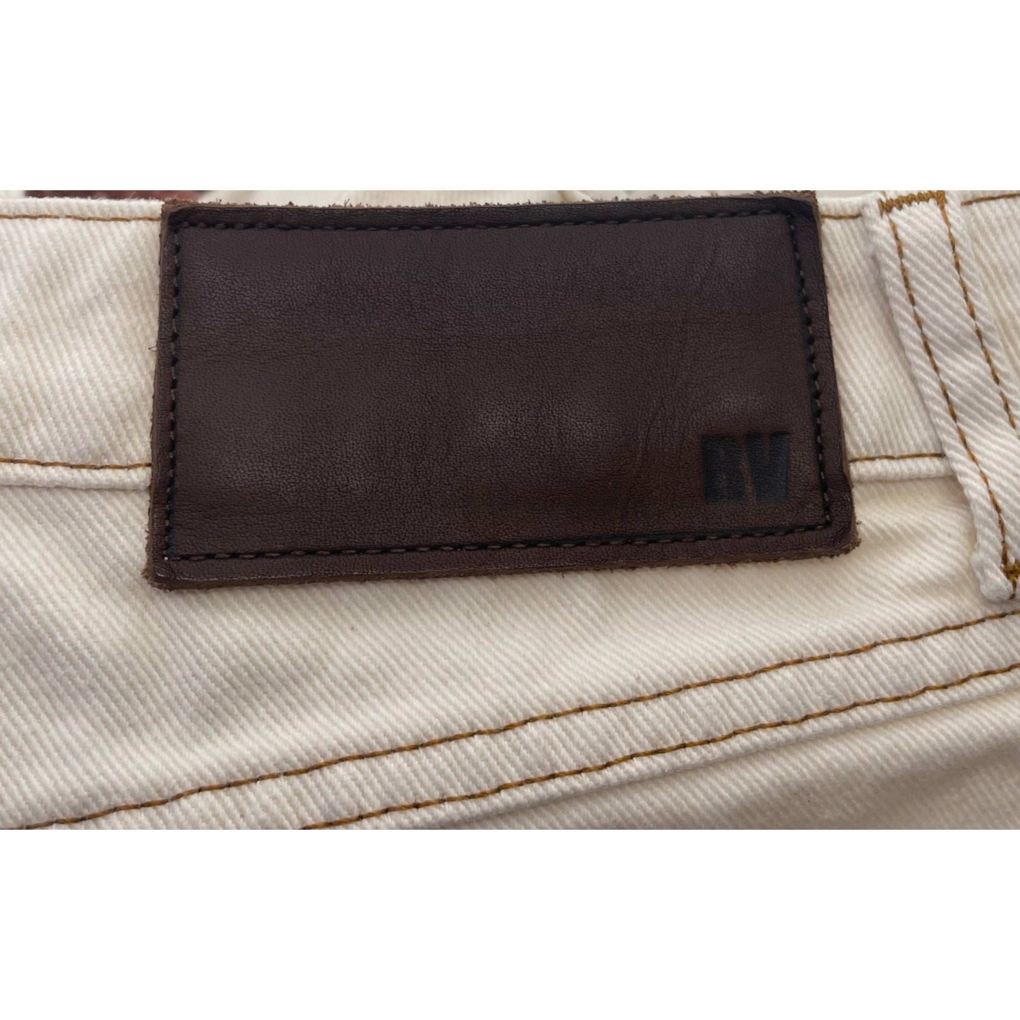 Reclaimed Vintage At ASOS Women's Size 27 Cream Denim Distressed Fringe Pants
