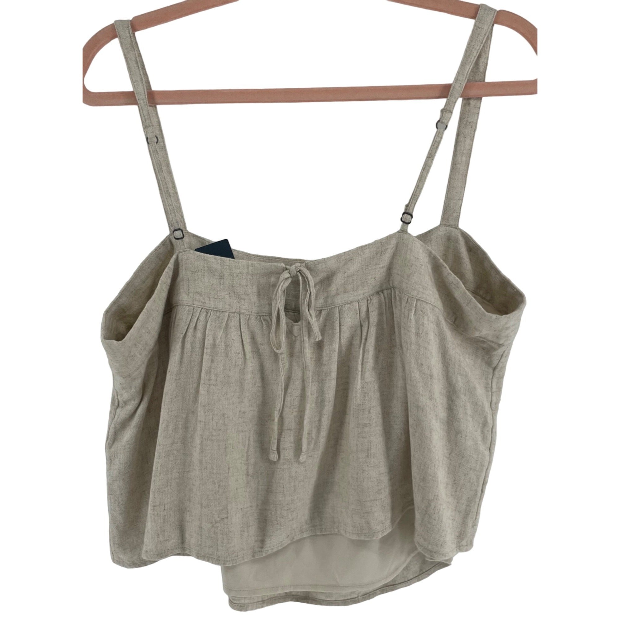 NWT Abercrombie & Fitch Women's Size Large Tan Linen Blend Top