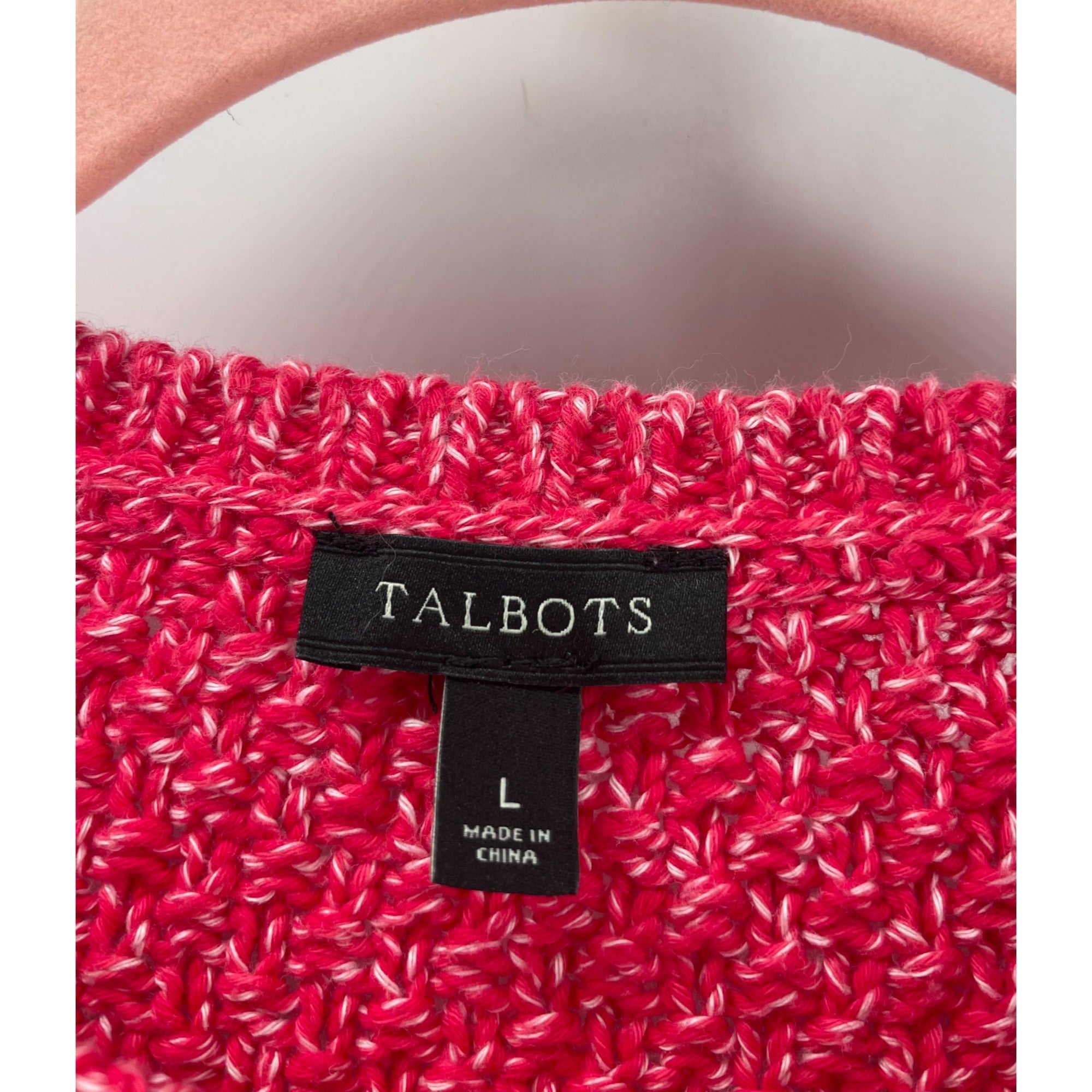 Talbots Women’s Large Fuchsia Crew Neck Sweater W/ Side Zippers