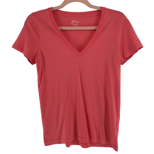 J. Crew Women's Size XS Coral Pink V=-Neck T-Shirt