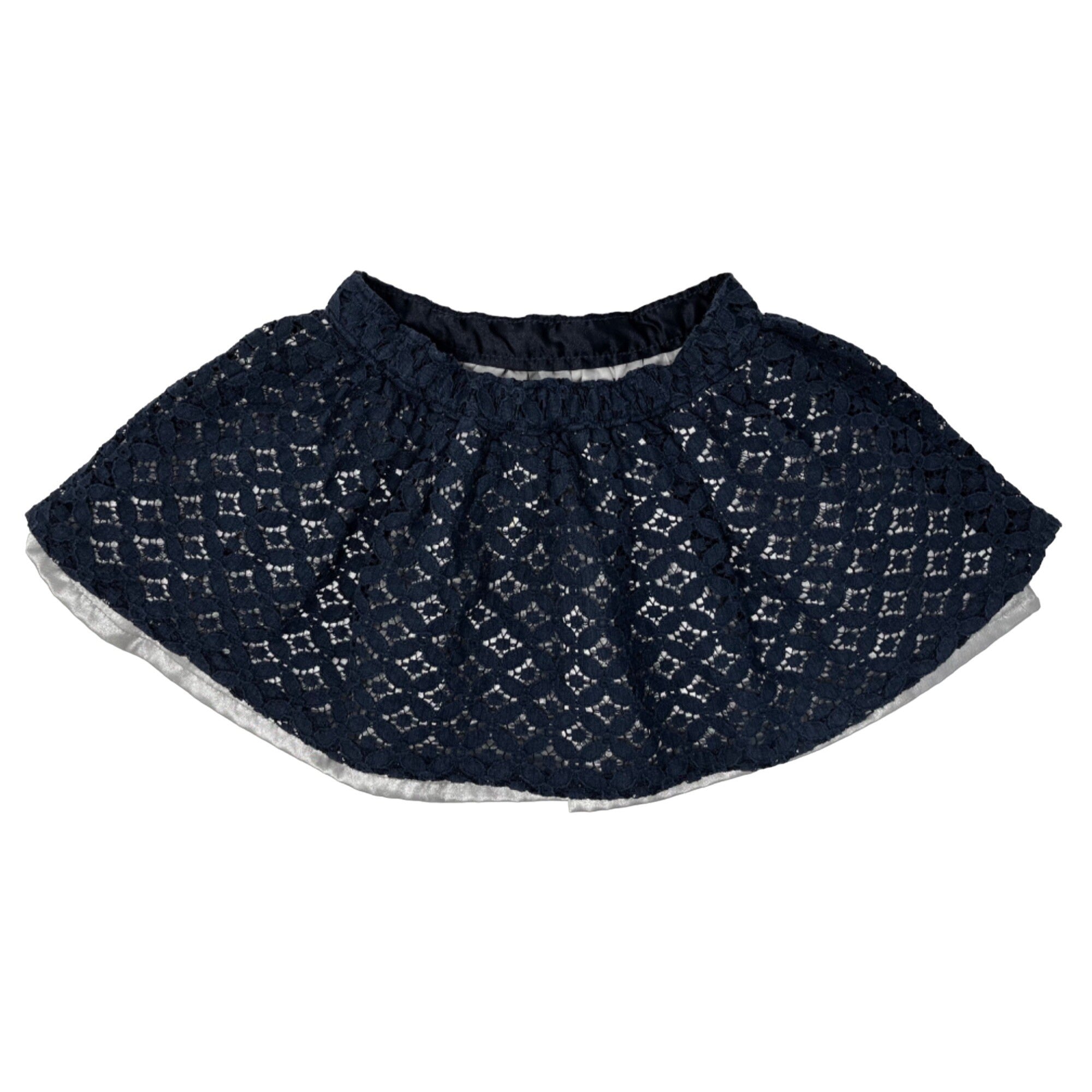 Carter's Baby Girl's Size 24 Months Navy Blue/White Lace A-Line Mini Skirt