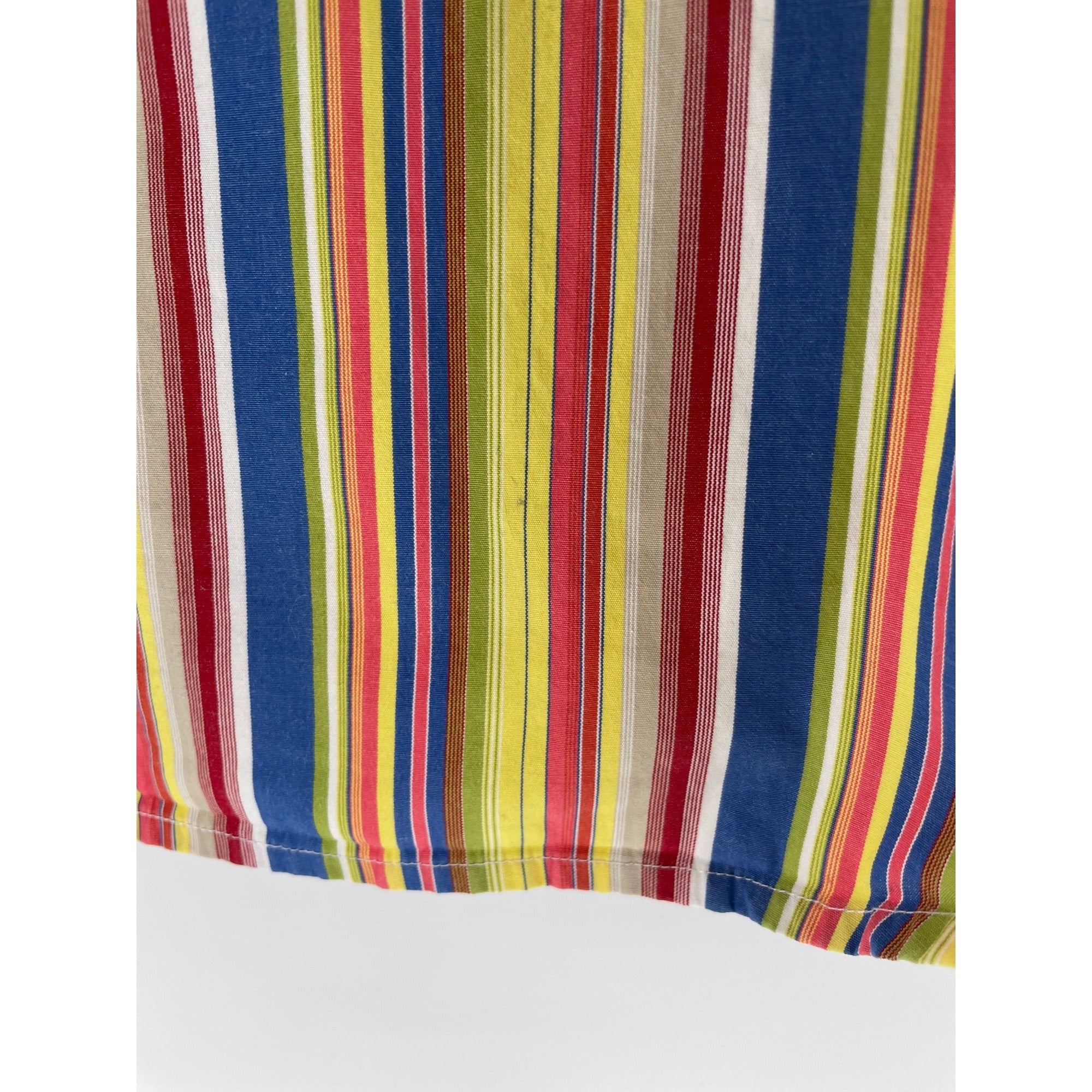 Lauren Ralph Lauren Women's Size Large Button-Down Yellow/Blue/Red Striped Shirt