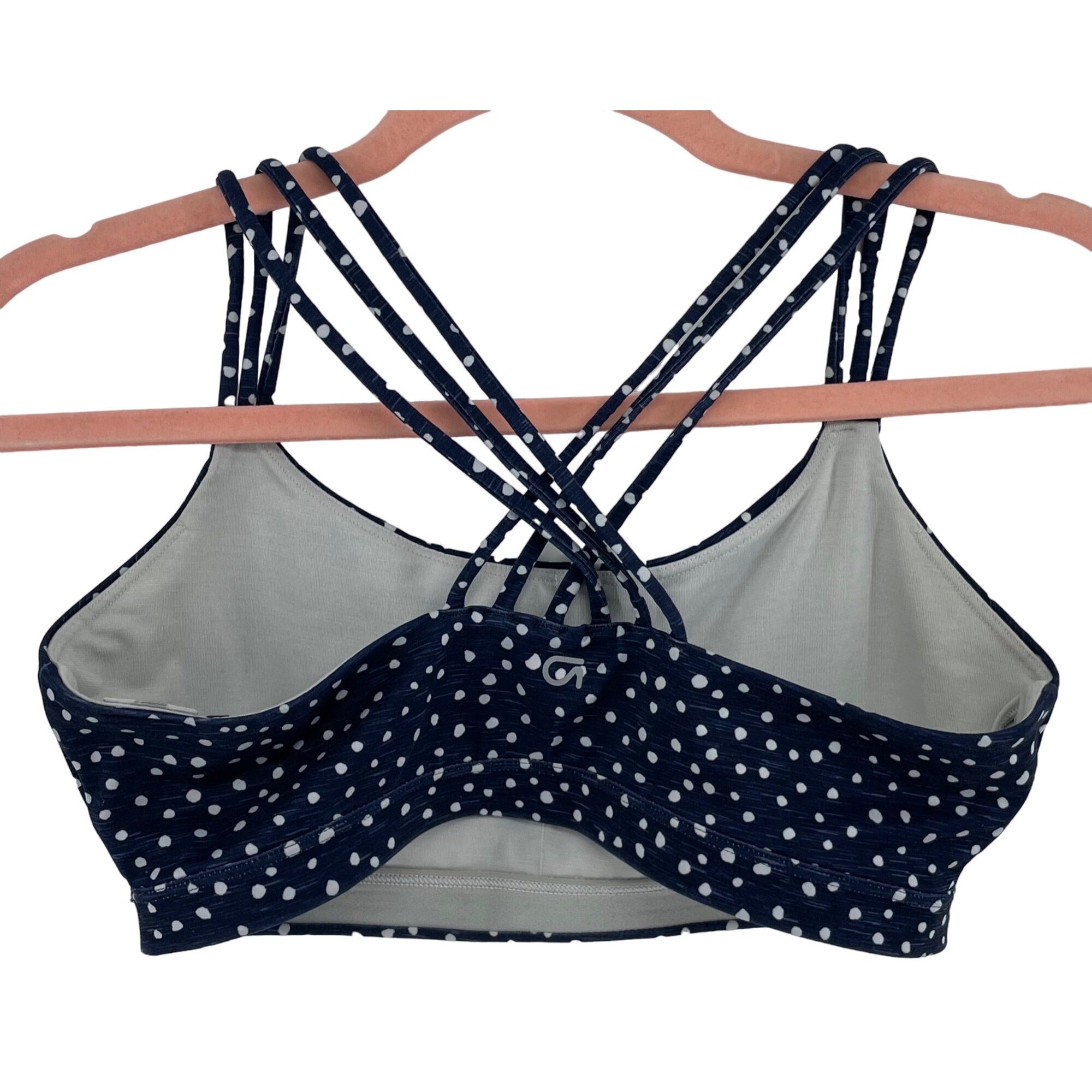 GAP Fit Eclipse Women's Size Medium Navy Blue & White Polka Dot Sports Bra